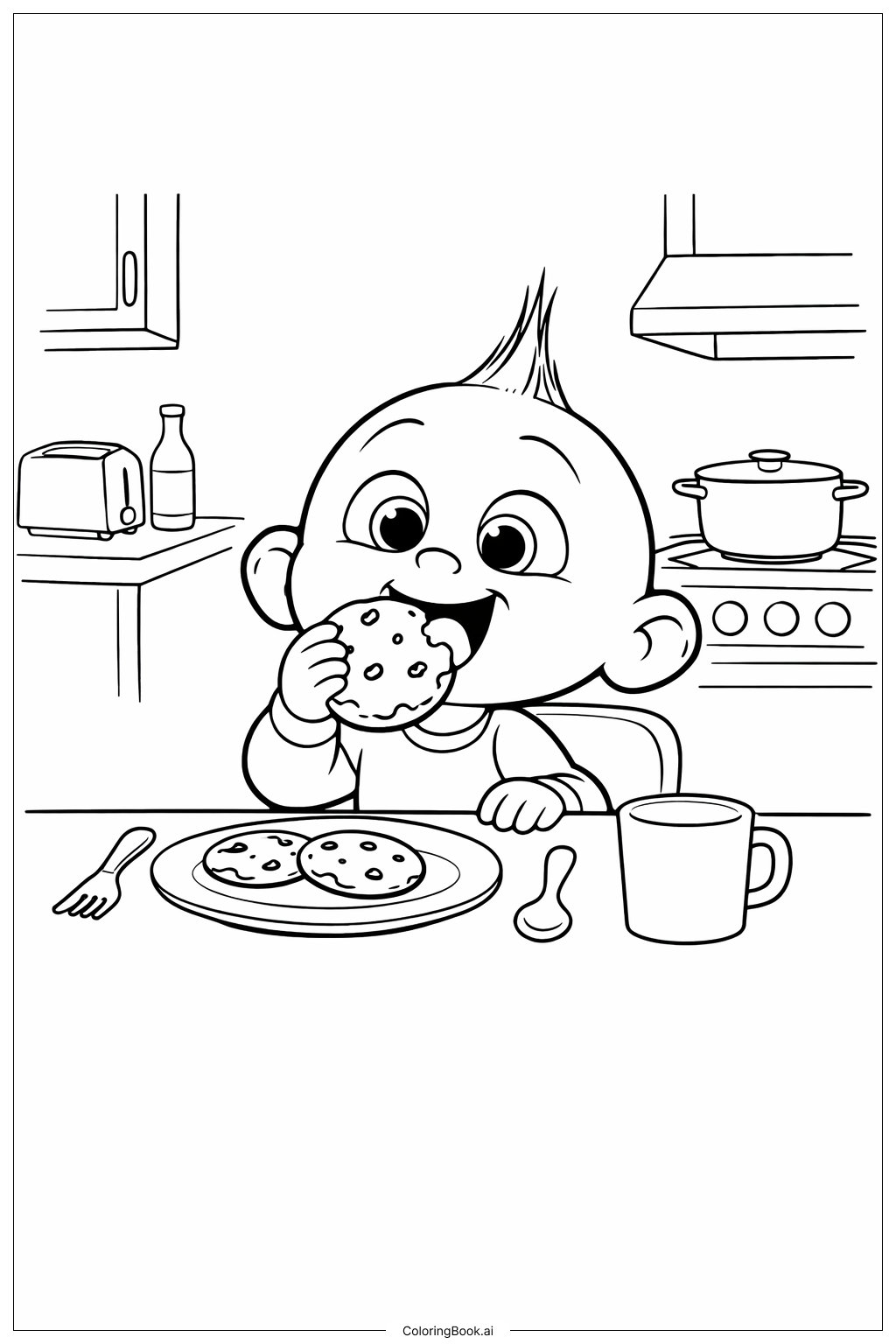 Página para colorir de Lanche Super Incrível