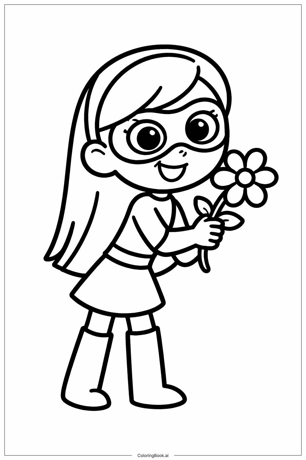  インクレディブルズのヴィオレットと花の塗り絵ページ 