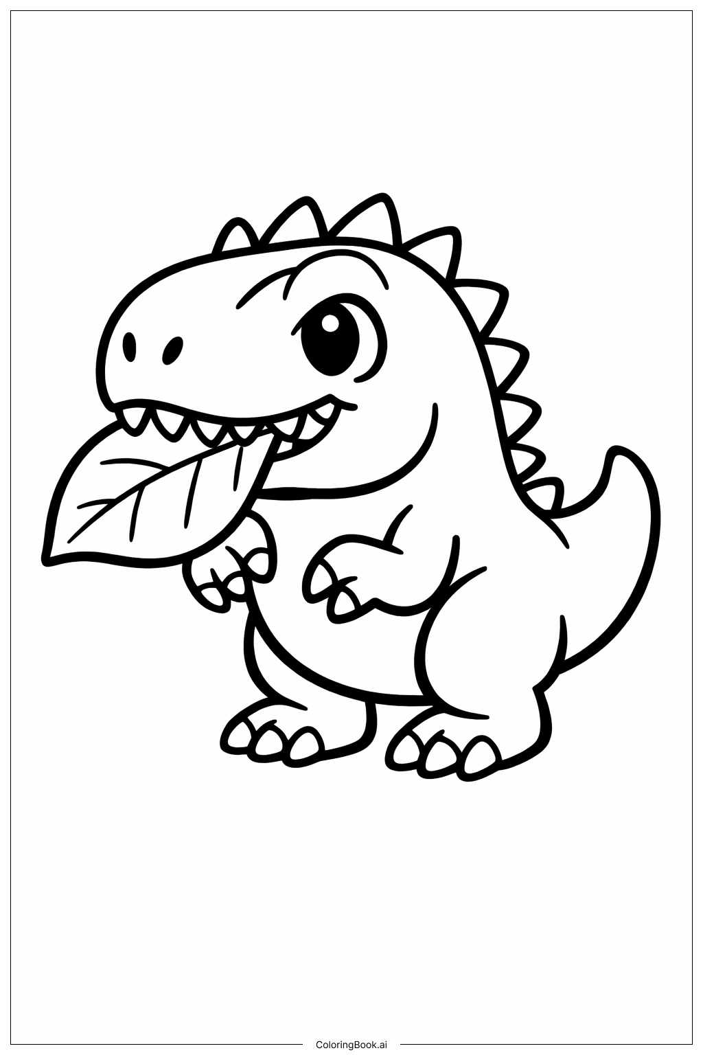  Indominus Rex mit einem Blatt im Maul Ausmalseite 