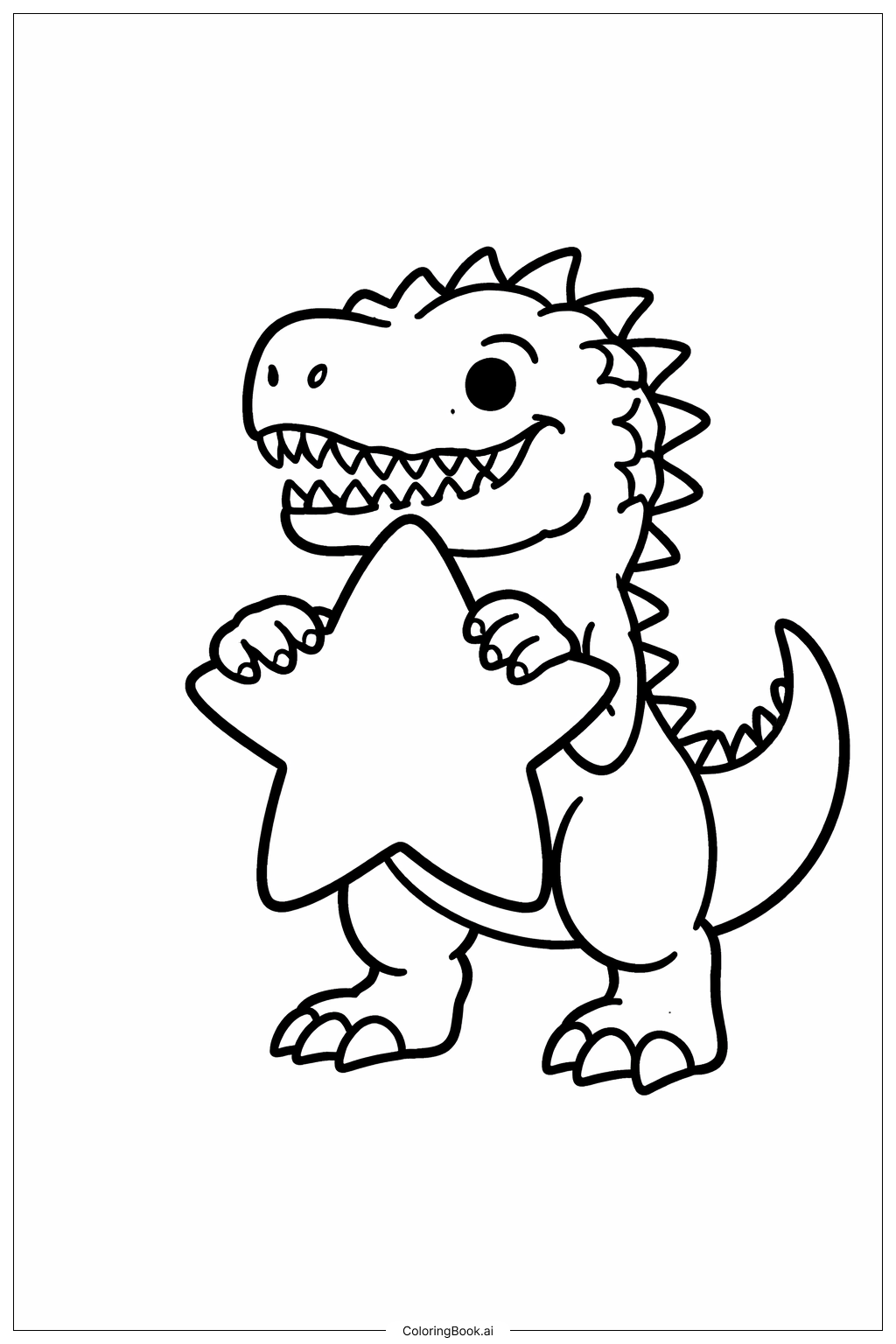  Indominus Rex hält Stern Ausmalseite 