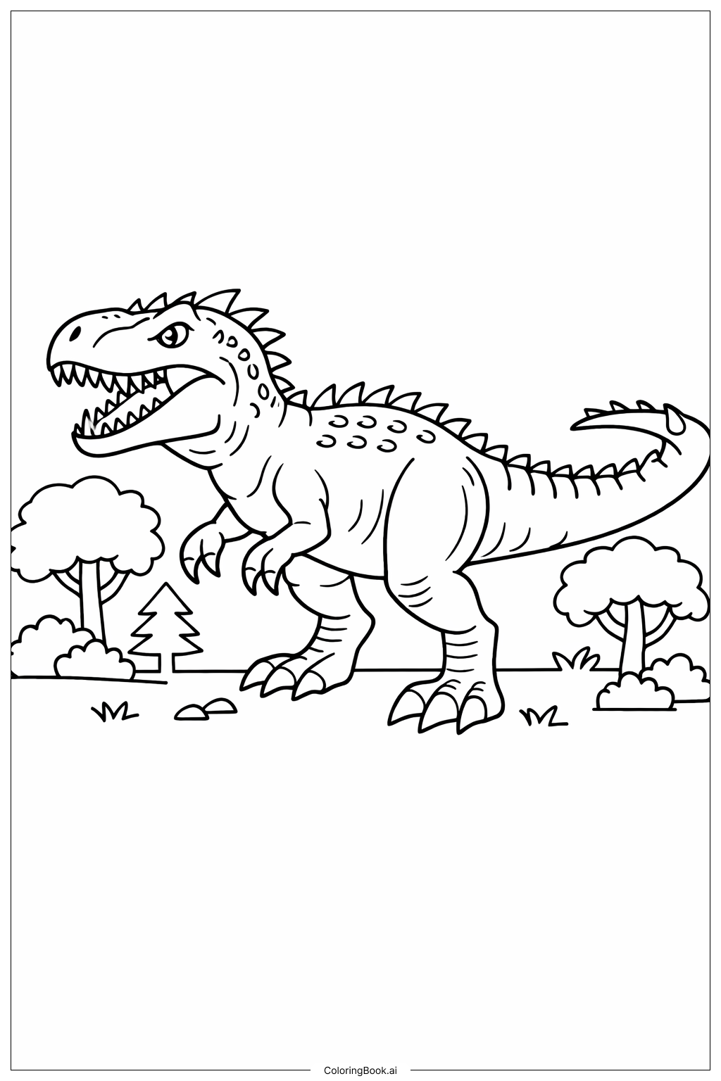  Indominus Rex im Wald Ausmalseite 