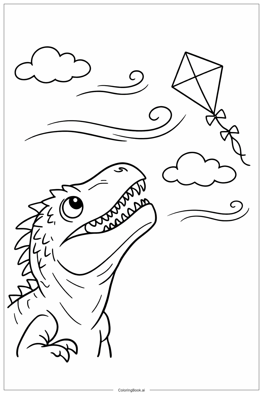 Página para colorear de Indominus Rex Mirando Hacia Arriba