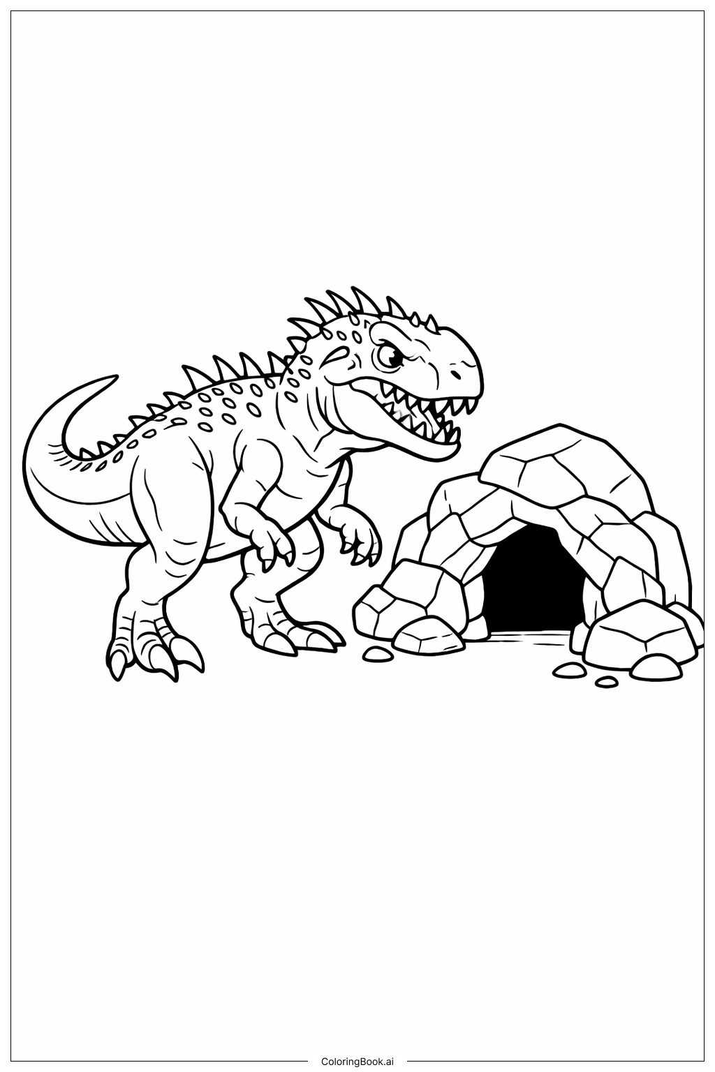  Indominus Rex mit Höhle Ausmalseite 