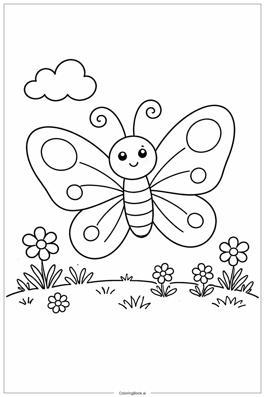  Page de coloriage Amis insectes et papillons 