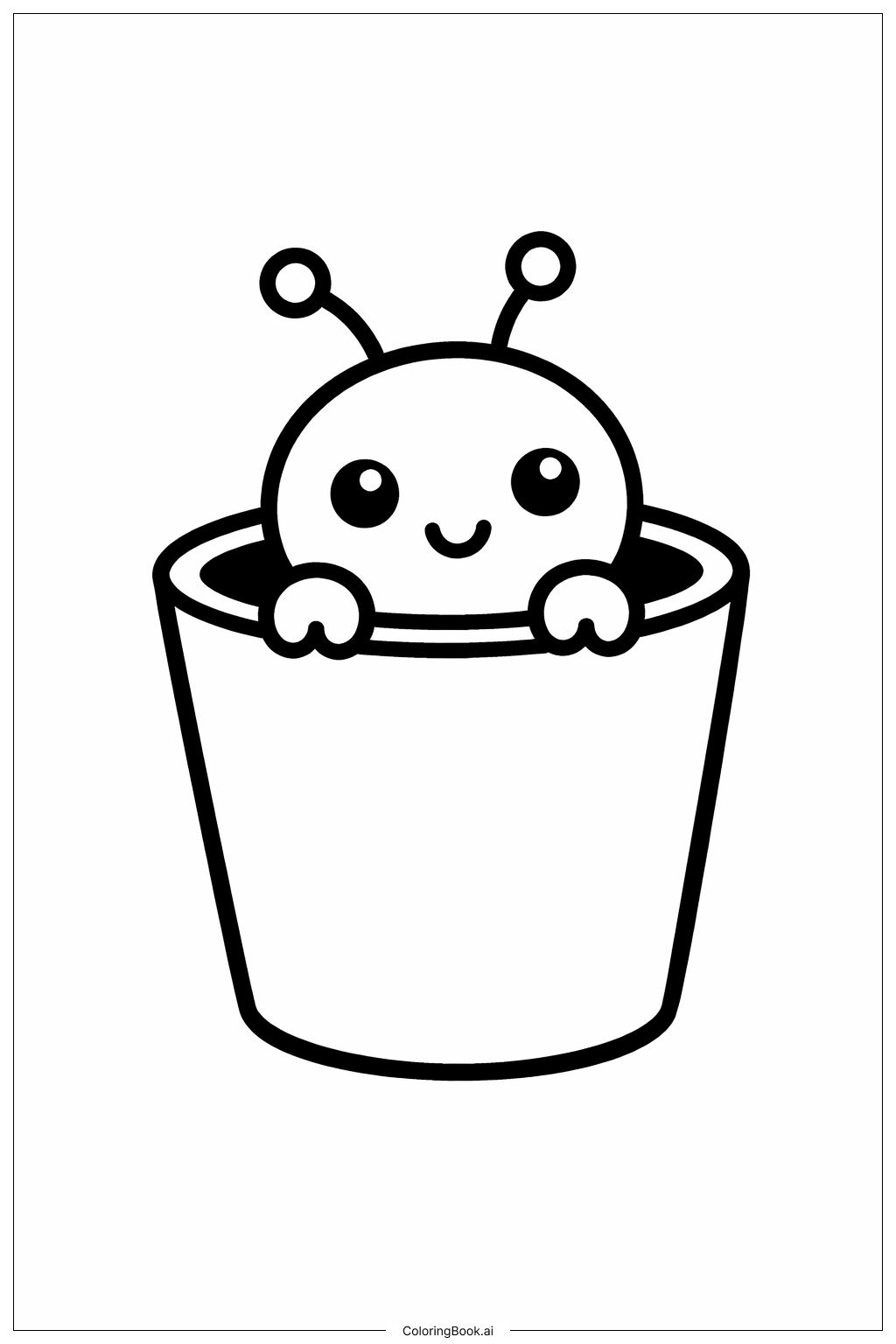  Page de coloriage Insecte dans une tasse 