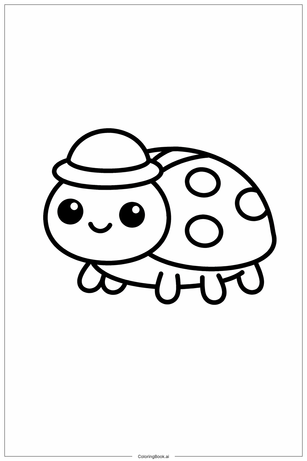  Page de coloriage Insecte avec chapeau 