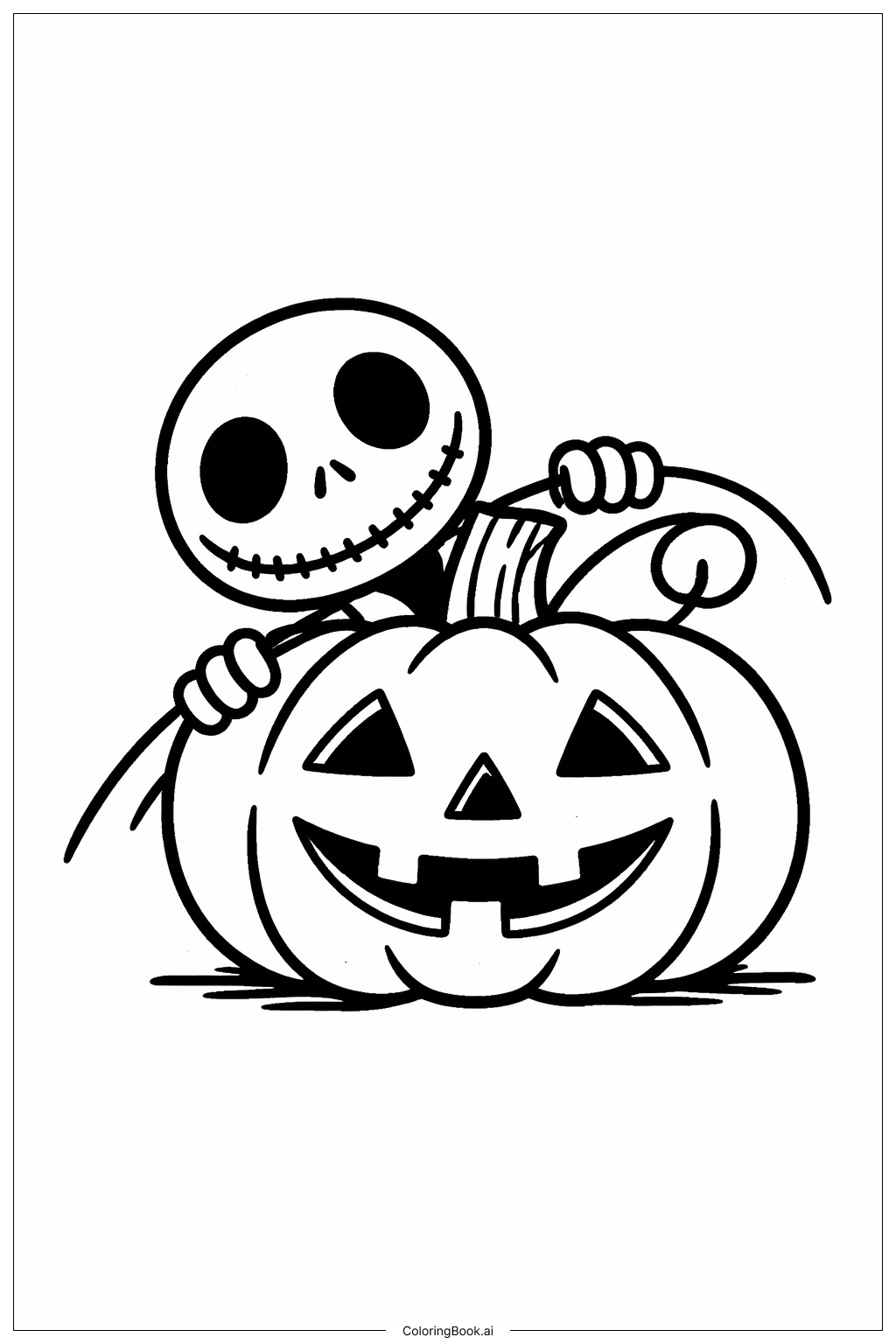 Jack Skellington Peeking Pumpkin