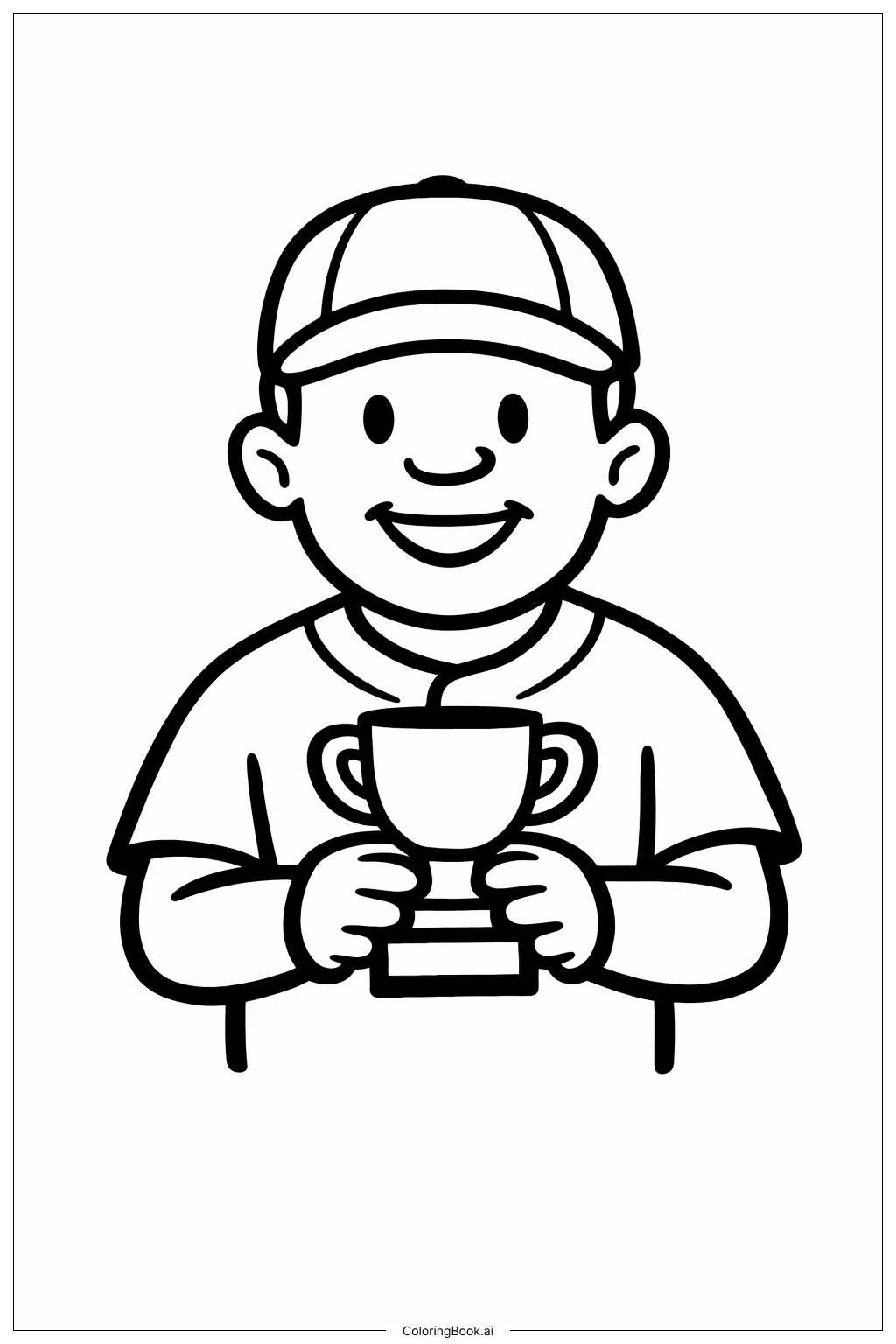 Trang tô màu Jackie Robinson Cầm Cúp