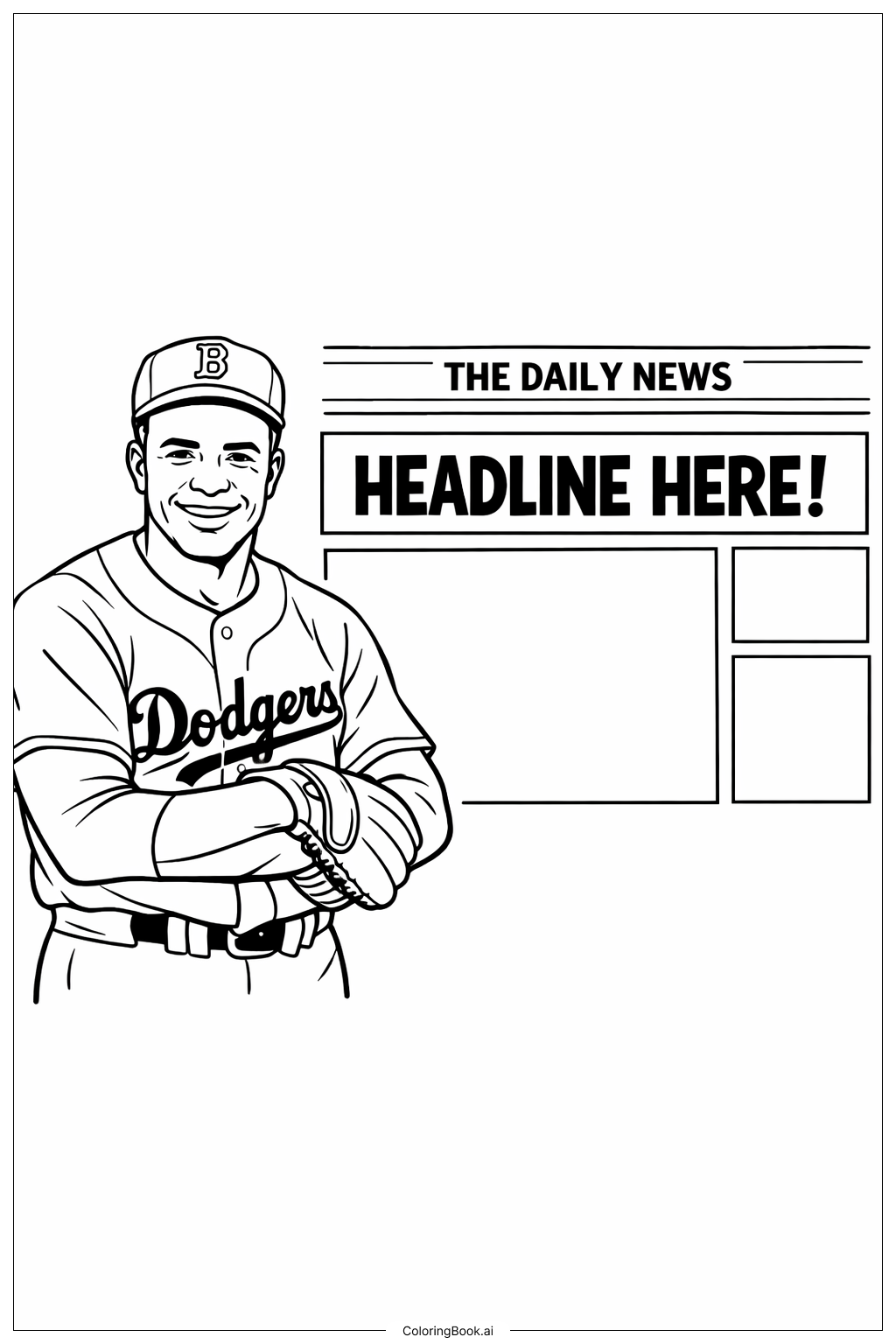  Jackie Robinson Zeitung Banner Ausmalseite 