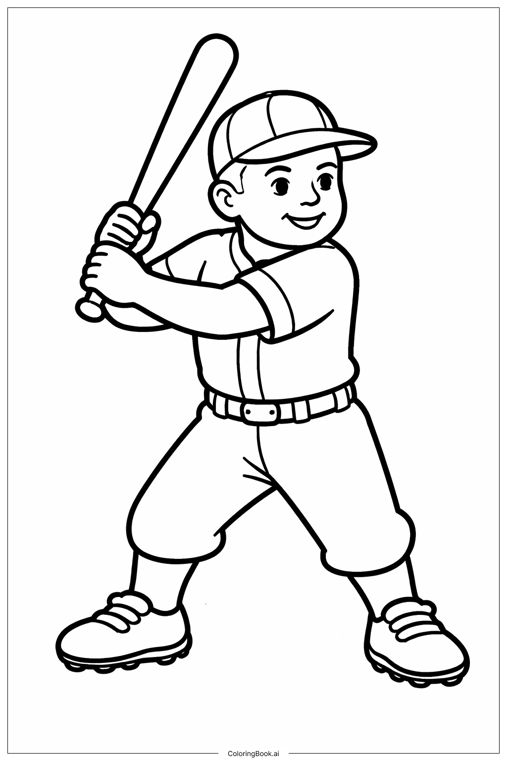 Trang tô màu Jackie Robinson Chuẩn Bị Vung Gậy