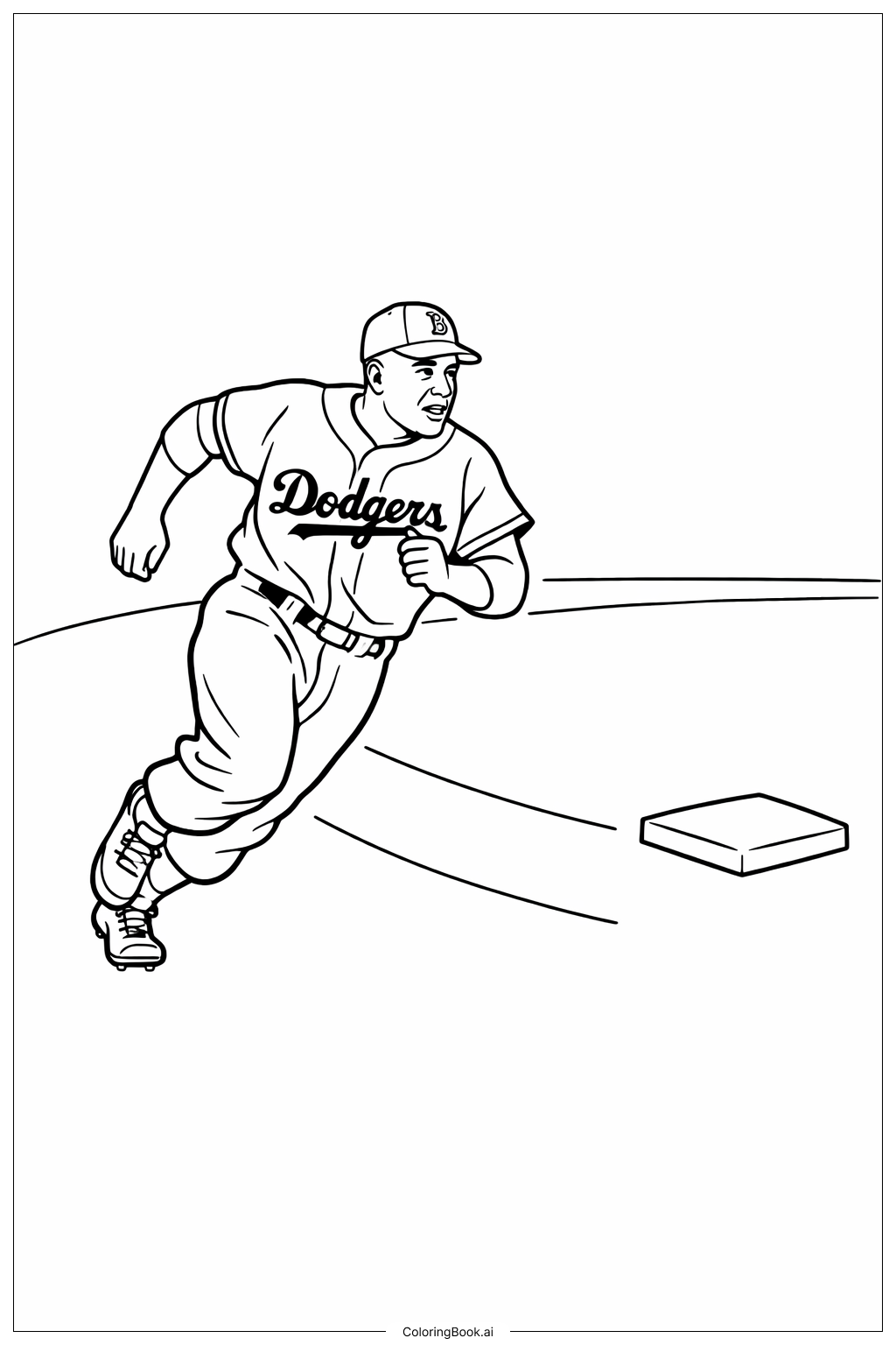  Jackie Robinson läuft zur ersten Base Ausmalseite 