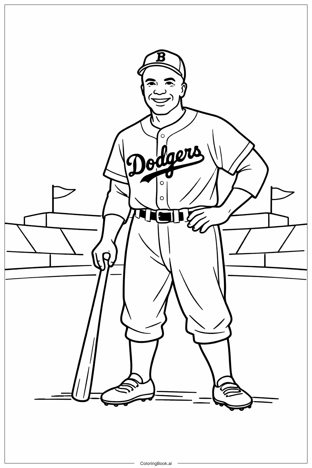  Página para colorir de Cena do Estádio Jackie Robinson 