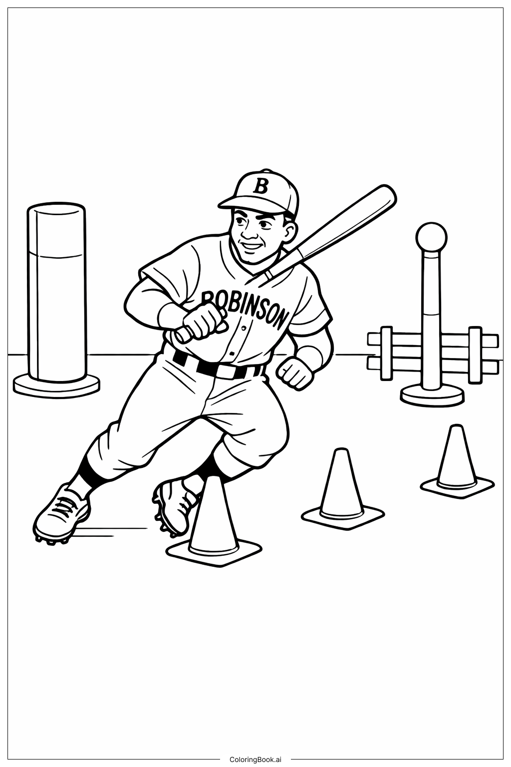  Jackie Robinson Training Übung Ausmalseite 