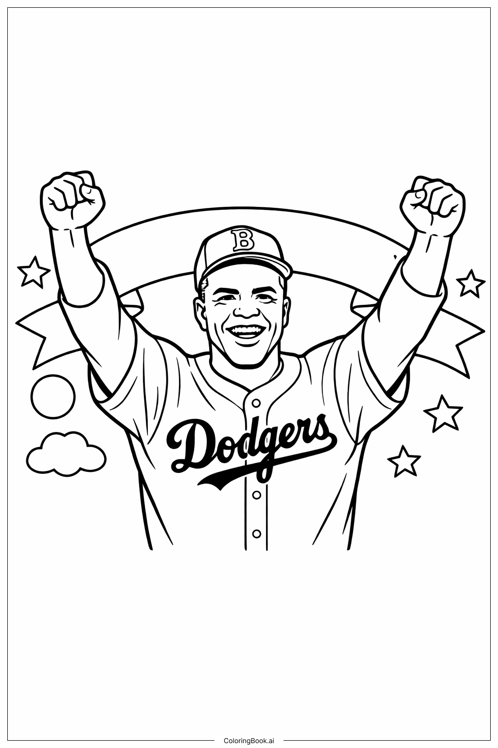 Página para colorear de Jackie Robinson