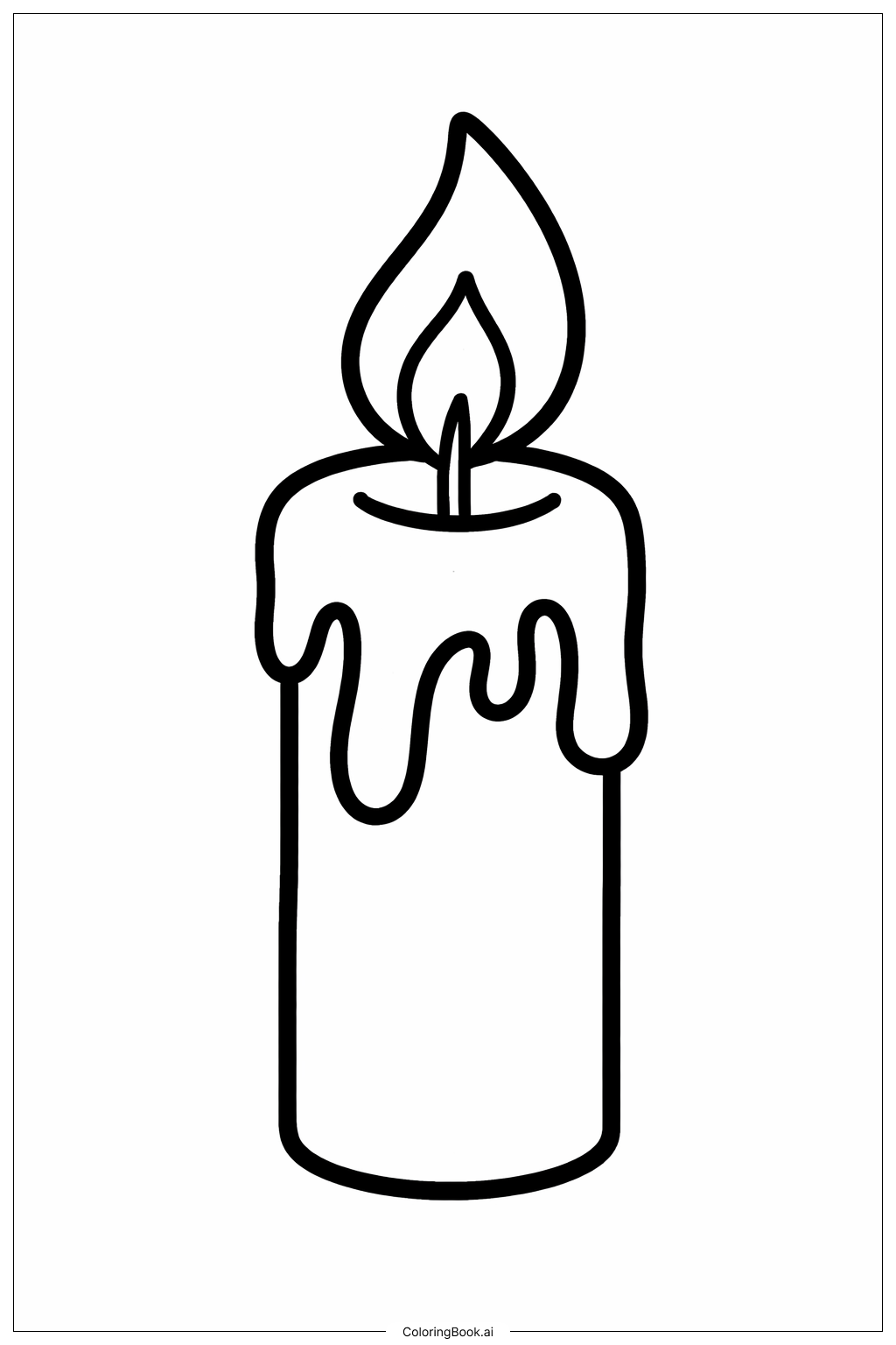  1月のキャンドルライトの塗り絵ページ 