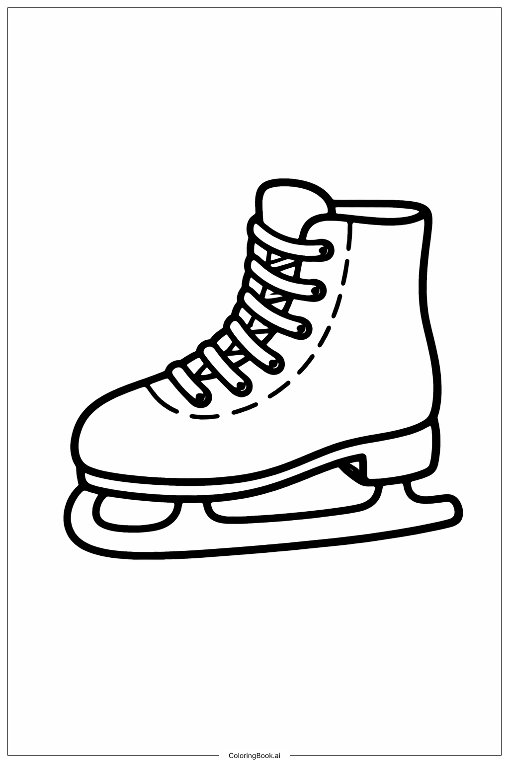  1月のアイススケートの塗り絵ページ 