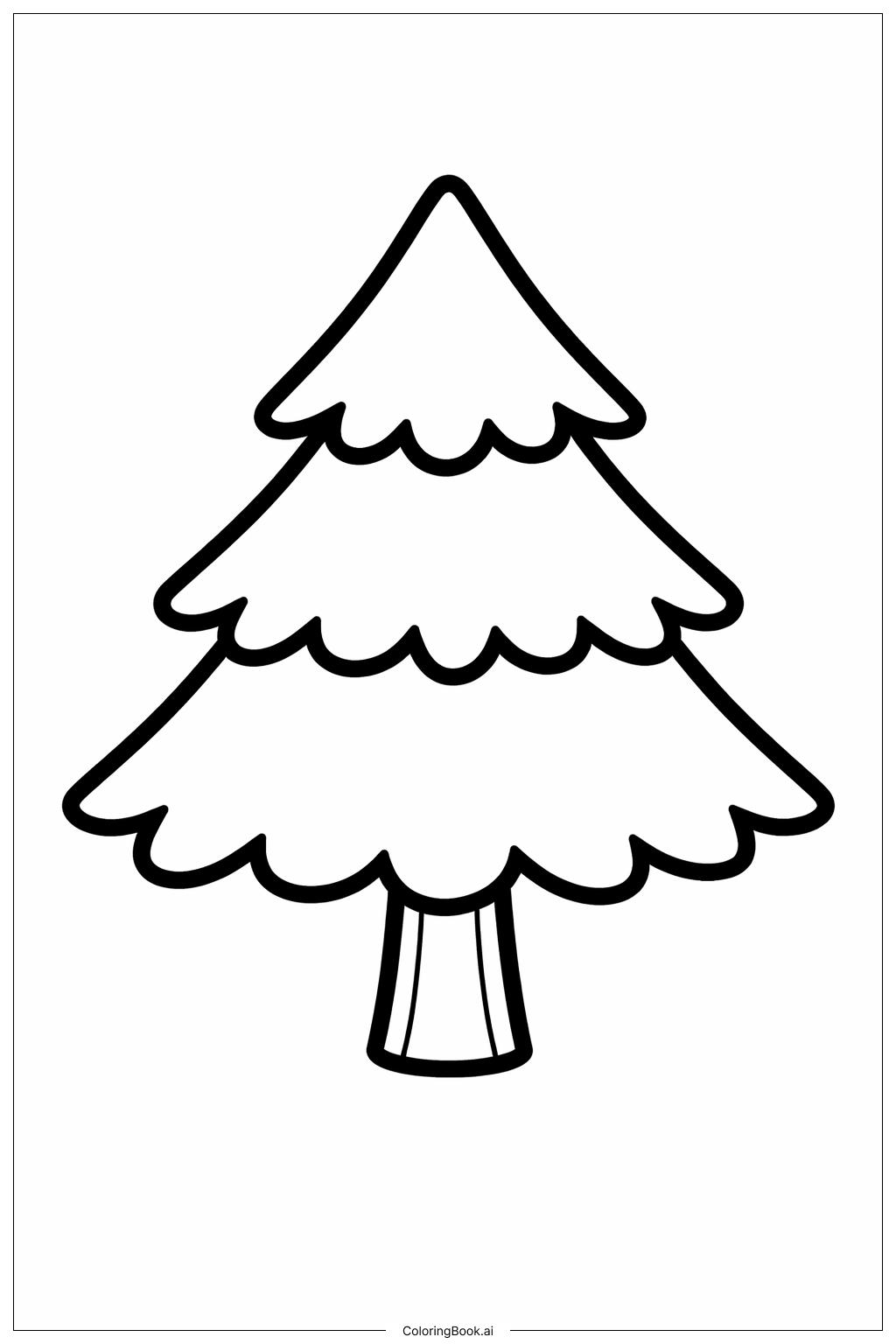  1月の松の木の塗り絵ページ 