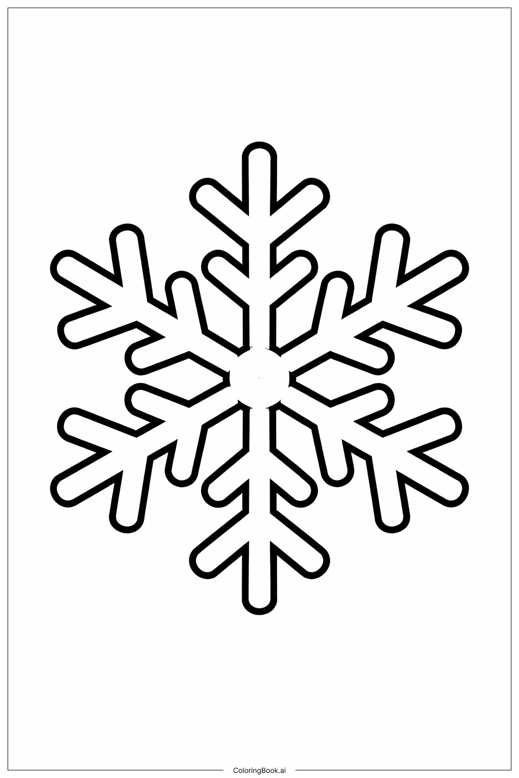  1月の大きな雪の結晶の塗り絵ページ 