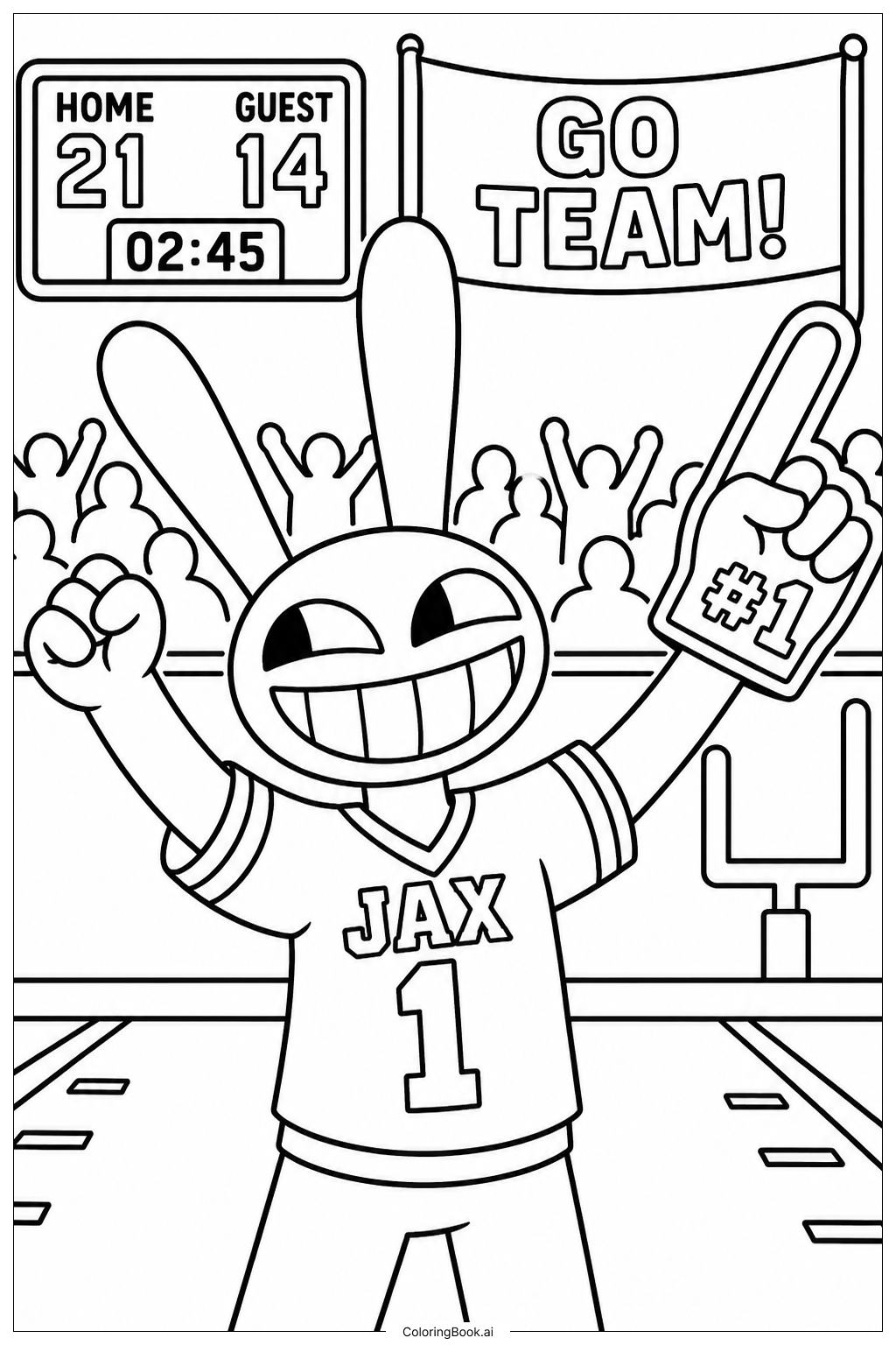 Jax 在足球比赛填色页