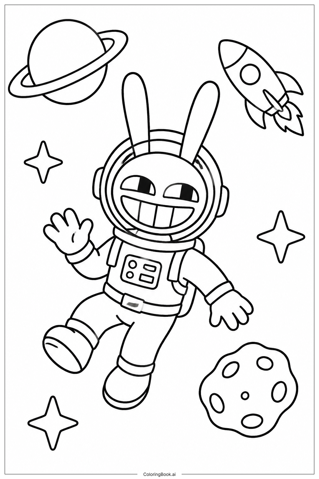 Jax In Space Coloring Page