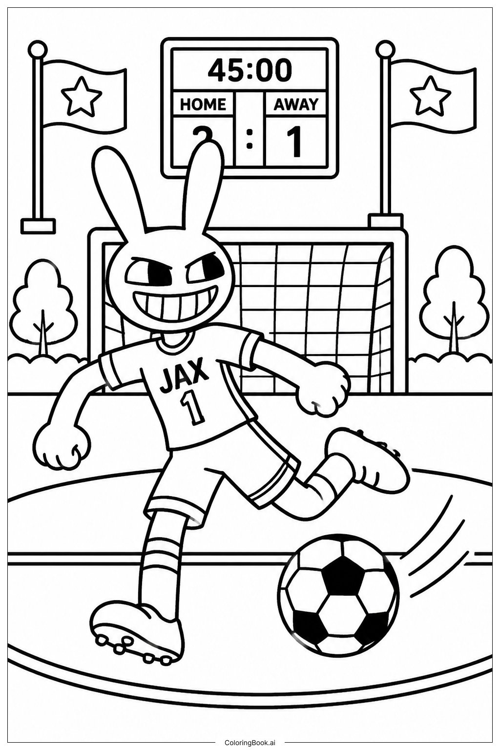 Jax beim Sport Ausmalseite
