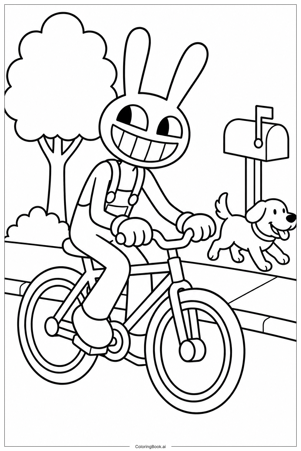 Jax Riding Bicycle Coloring Page