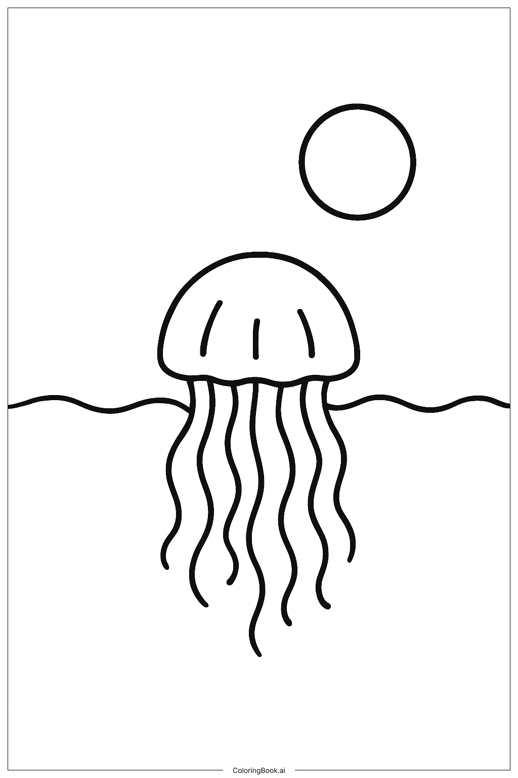  Page de coloriage Méduse Sous le Clair de Lune 