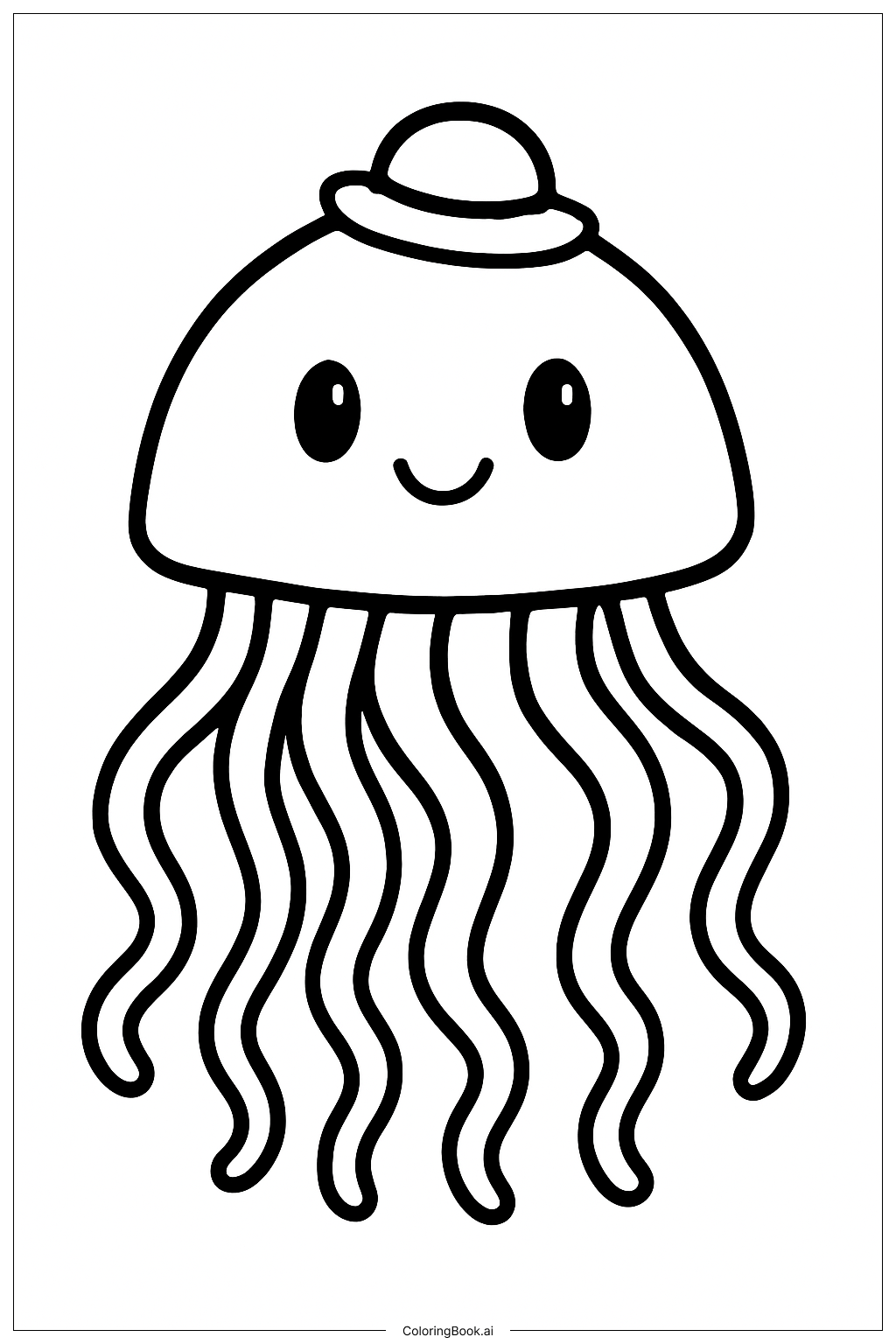 Méduse avec un petit chapeau