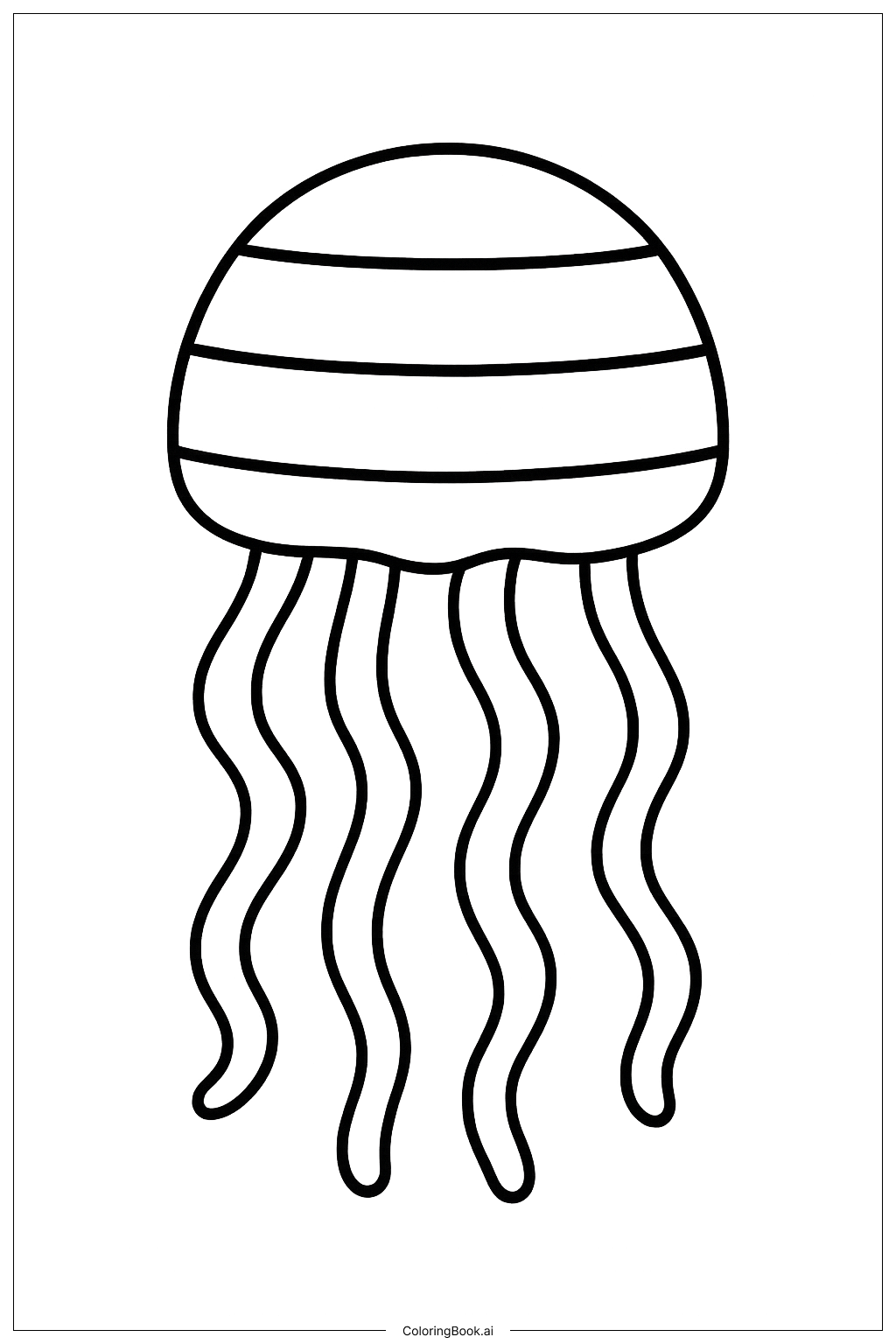  Page de coloriage Méduse à Rayures 