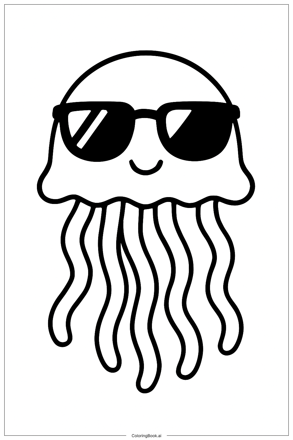  Page de coloriage Méduse avec des lunettes de soleil 