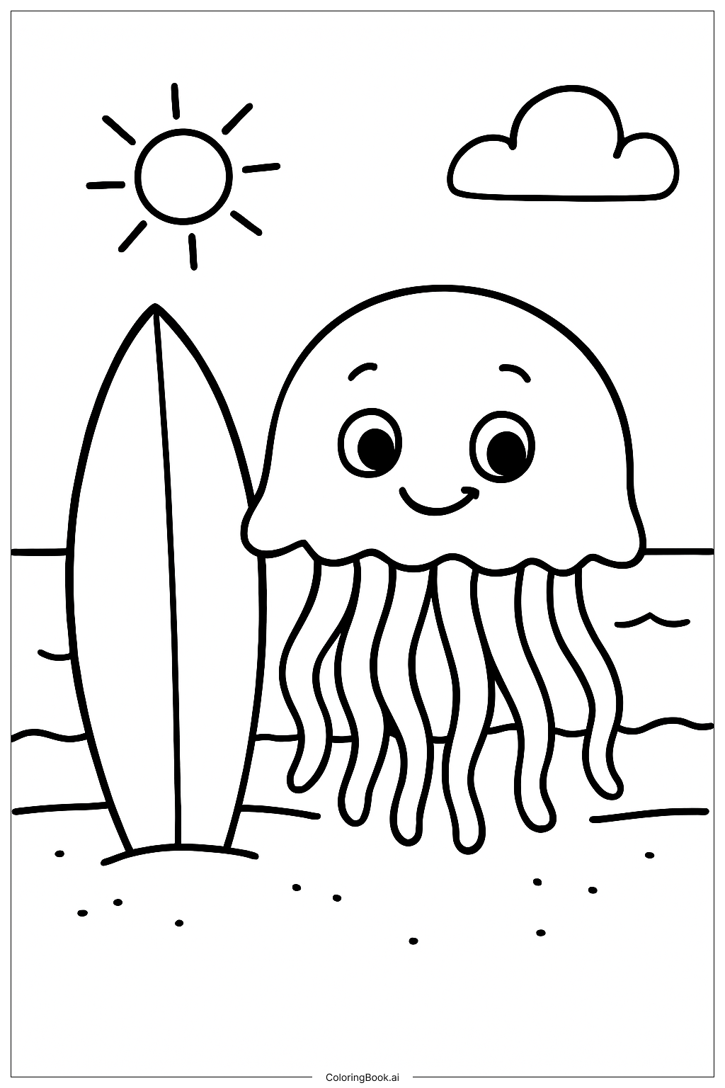  Página para colorir de Água-viva 