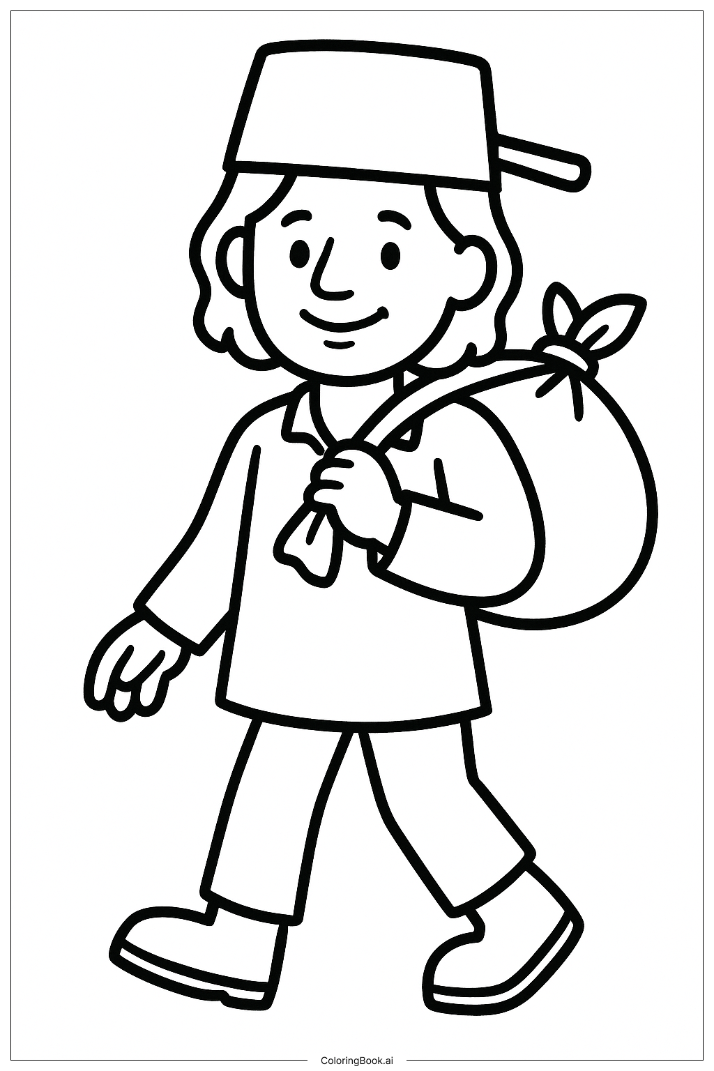  Trang tô màu Johnny Appleseed Mang Theo Bao Tải 