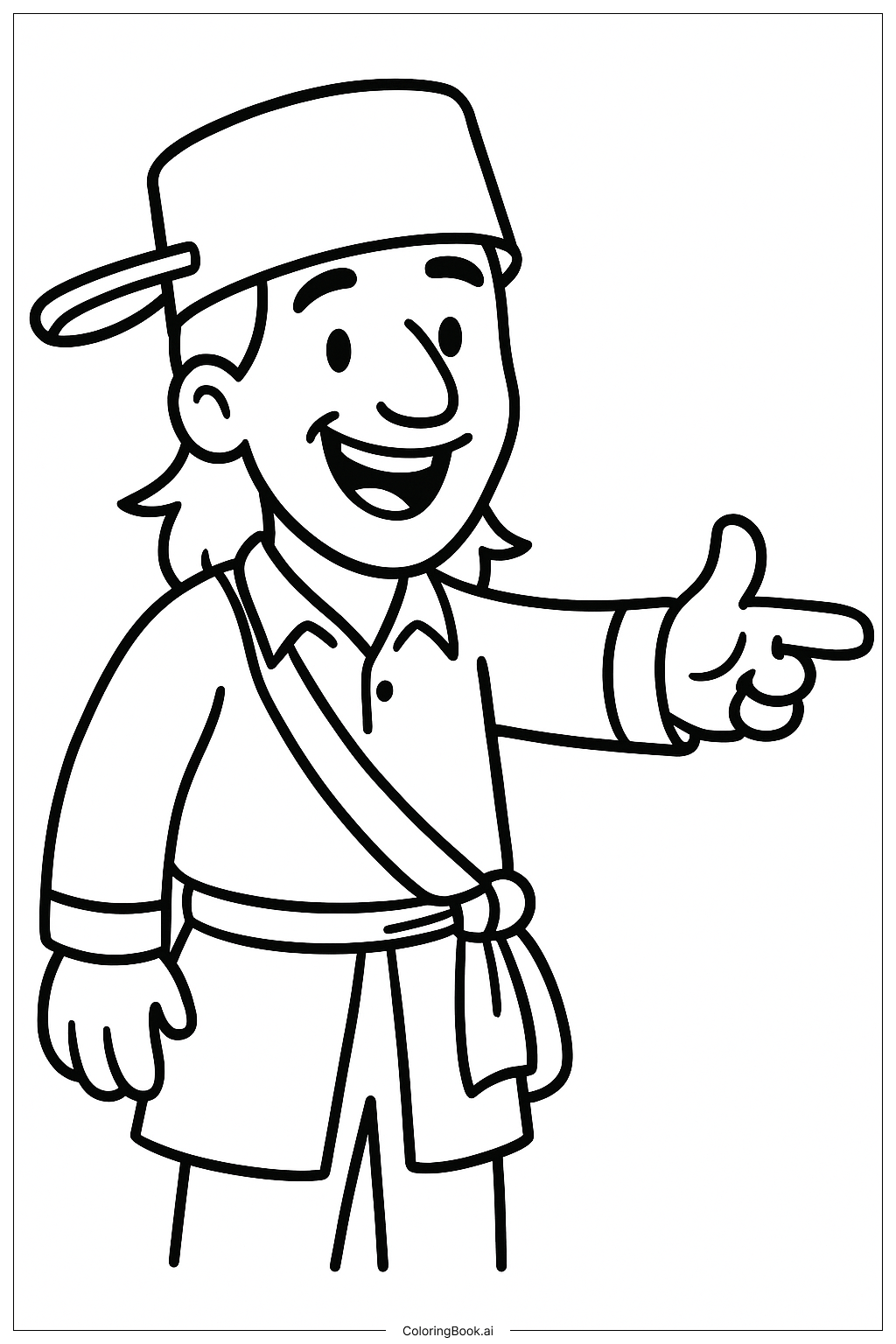  Trang tô màu Johnny Appleseed Chỉ Về Phía Trước 