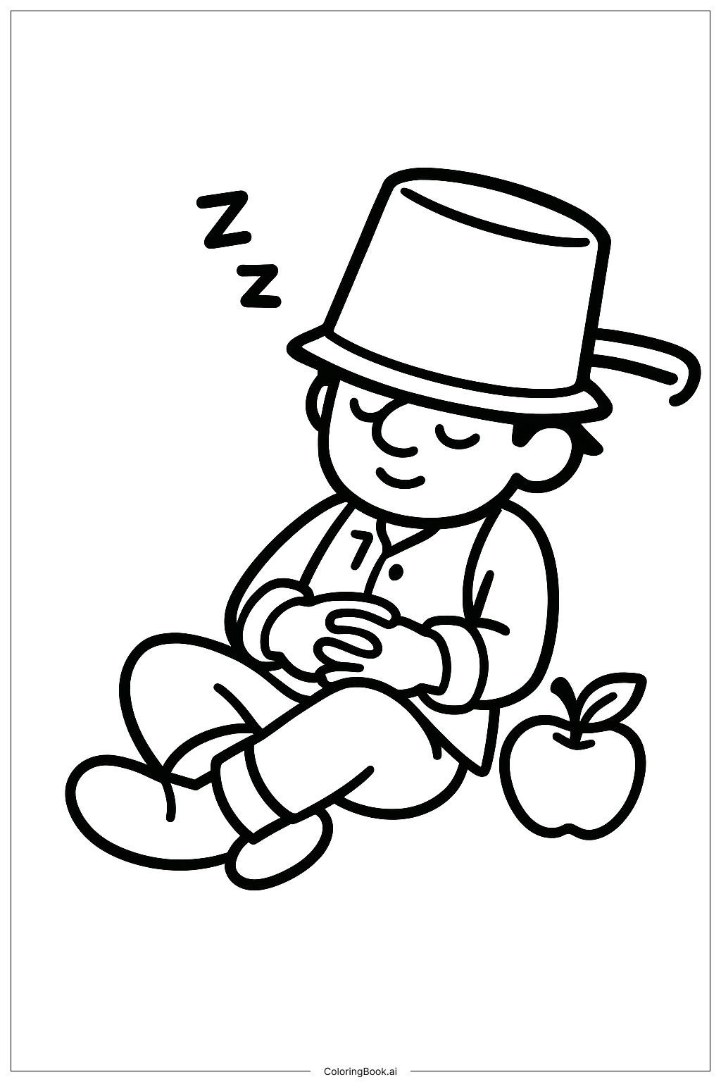  Trang tô màu Johnny Appleseed Ngủ Với Mũ 