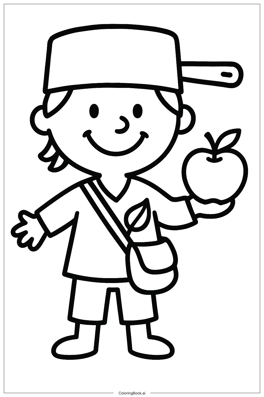  Trang tô màu Johnny Appleseed Cười Với Chiếc Mũ 