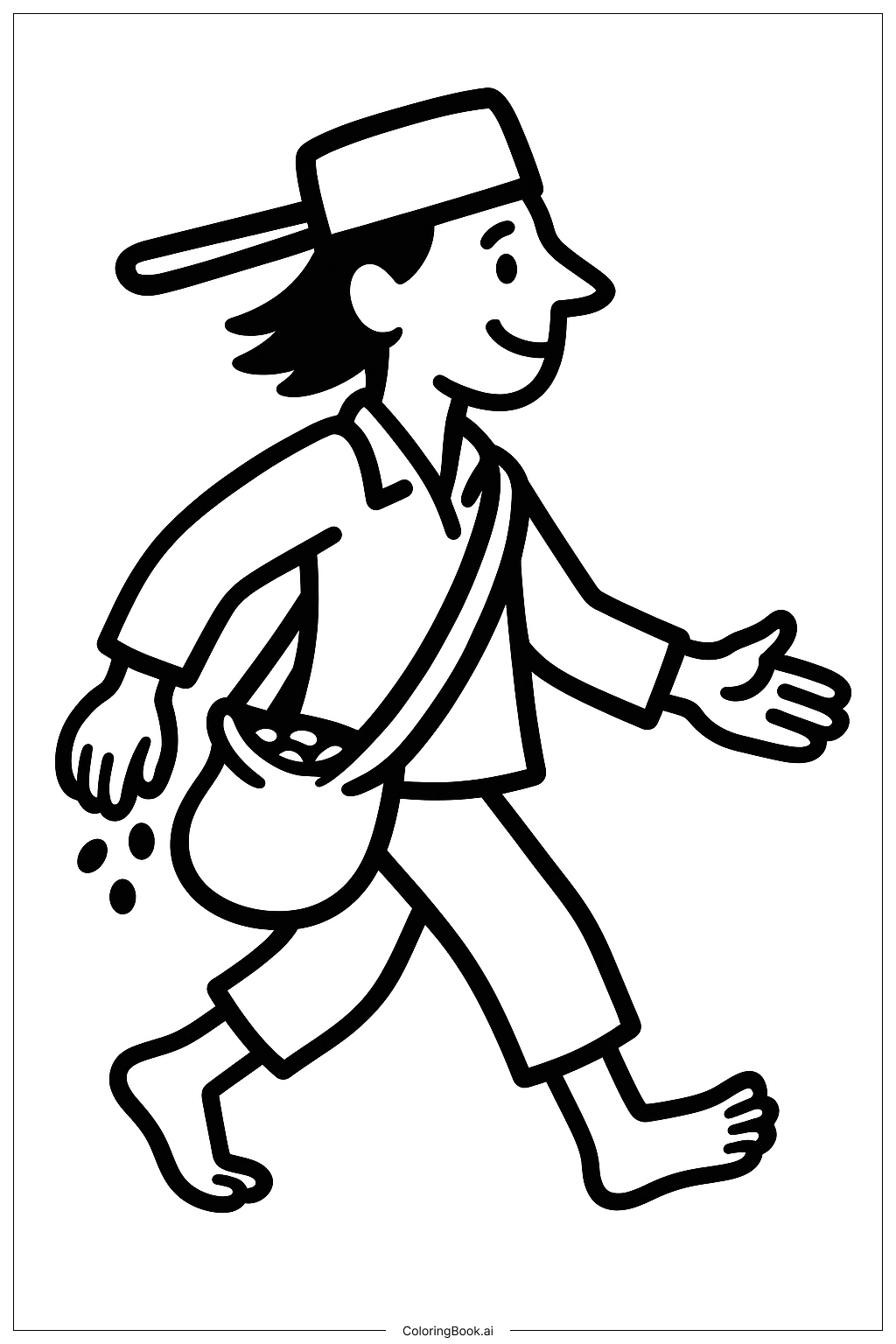  Trang tô màu Johnny Appleseed Đi Bộ Chân Trần 