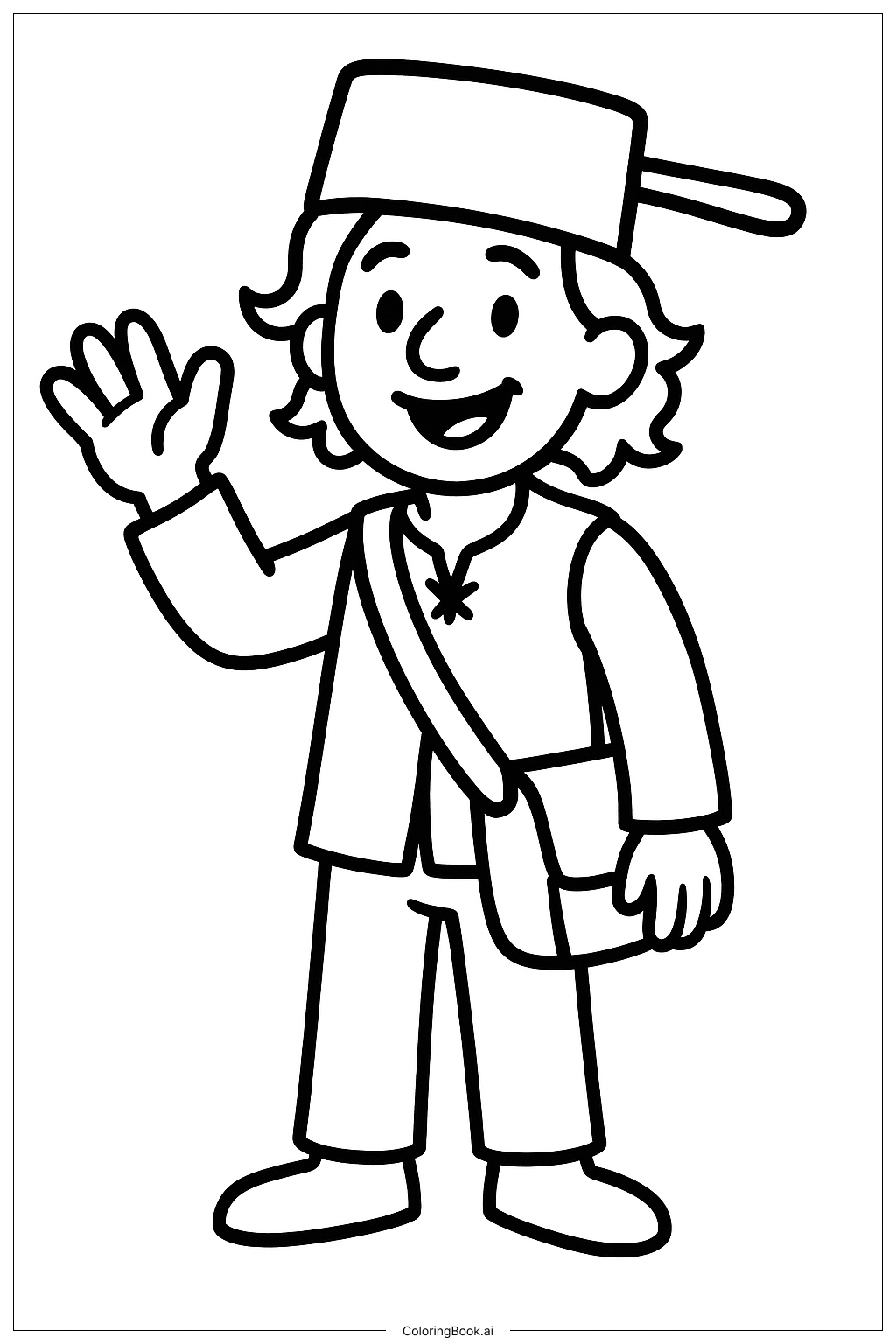  Trang tô màu Johnny Appleseed Vẫy Tay Chào 