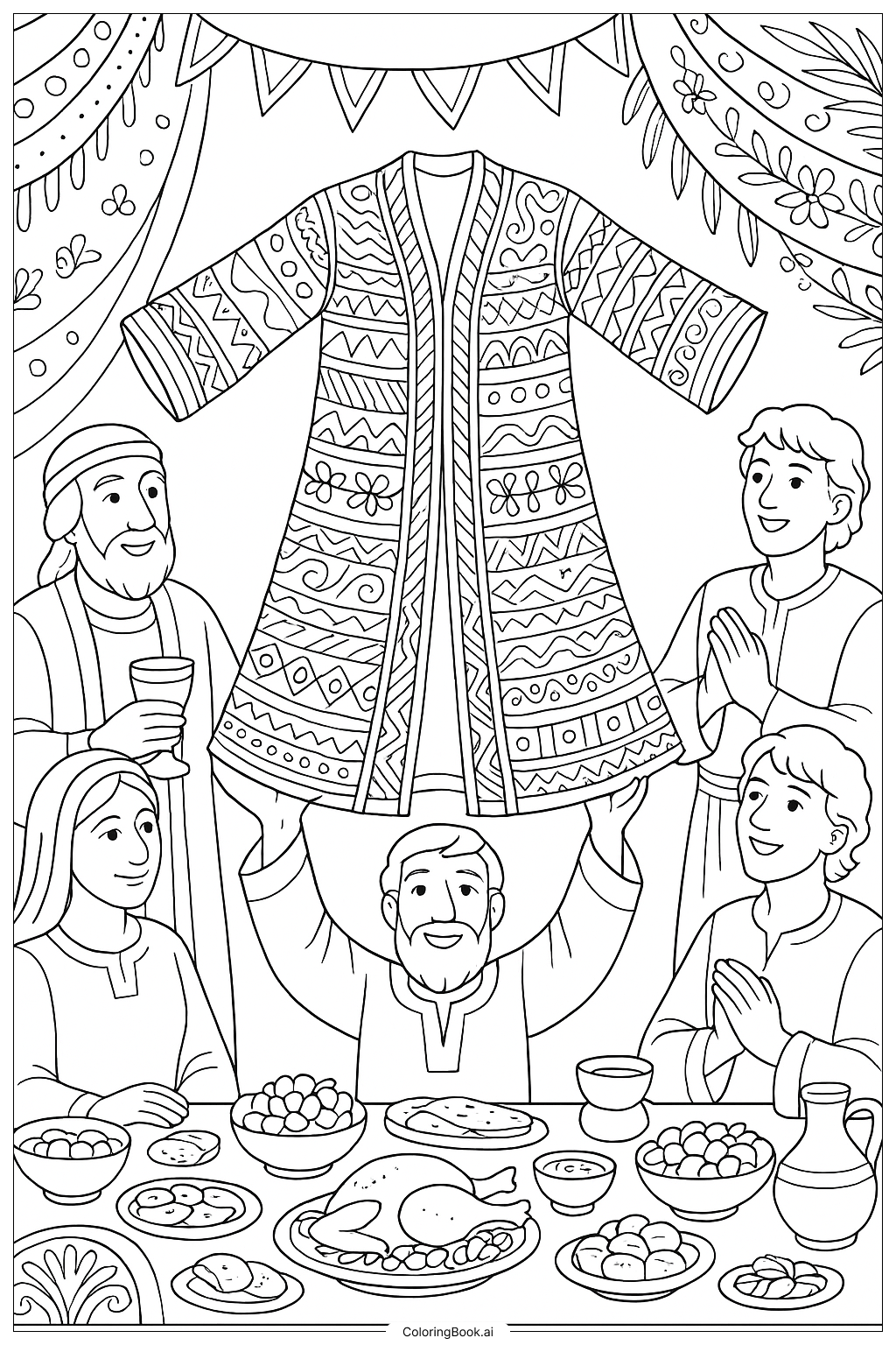 Trang tô màu Tiệc Kỷ Niệm Áo Joseph Nhiều Màu