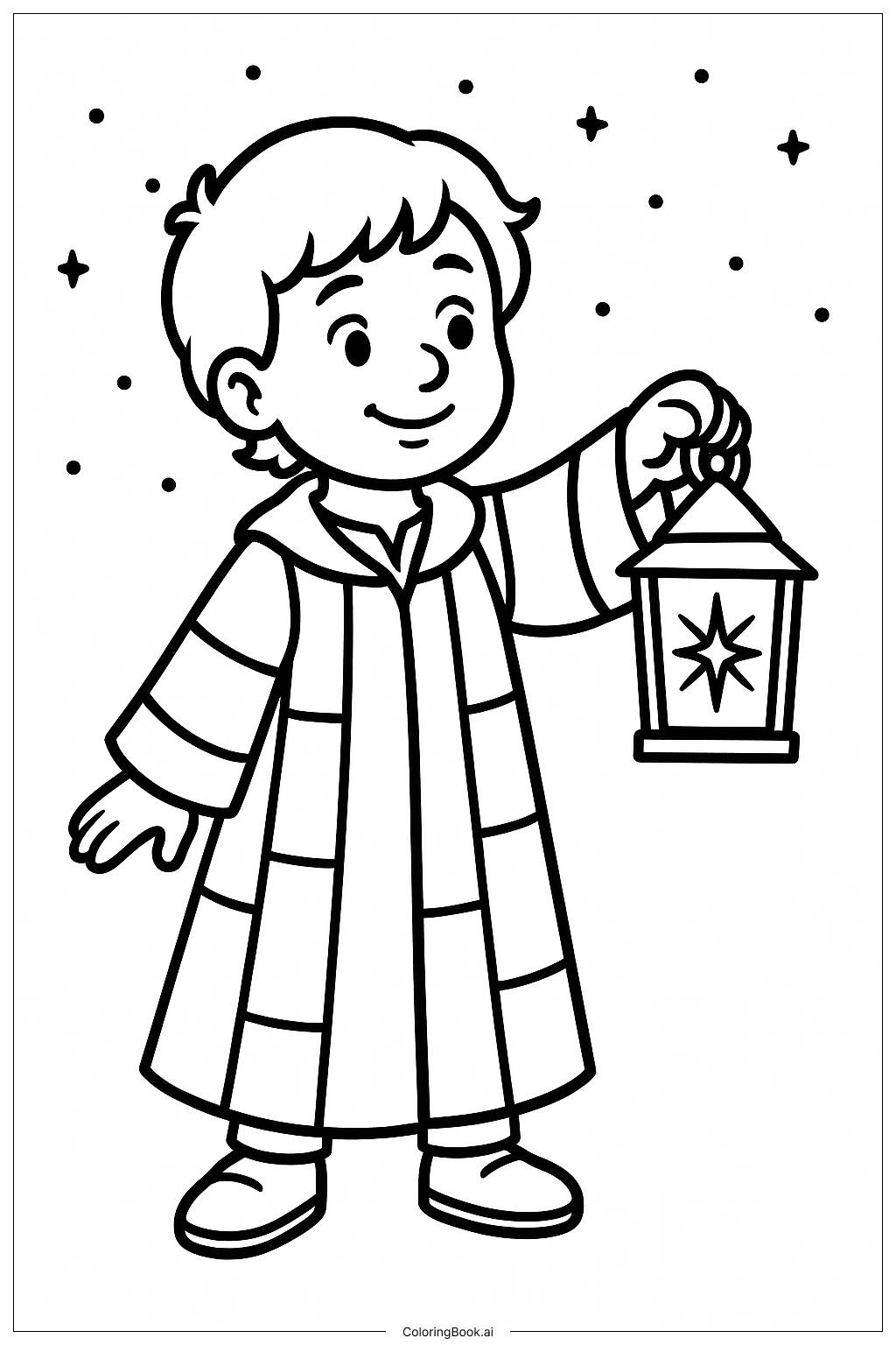  Joseph Coat Of Many Colors Holding Lantern Coloring Page 