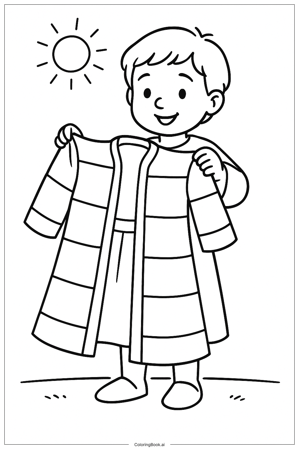  Joseph Coat Of Many Colors In Hands Coloring Page 