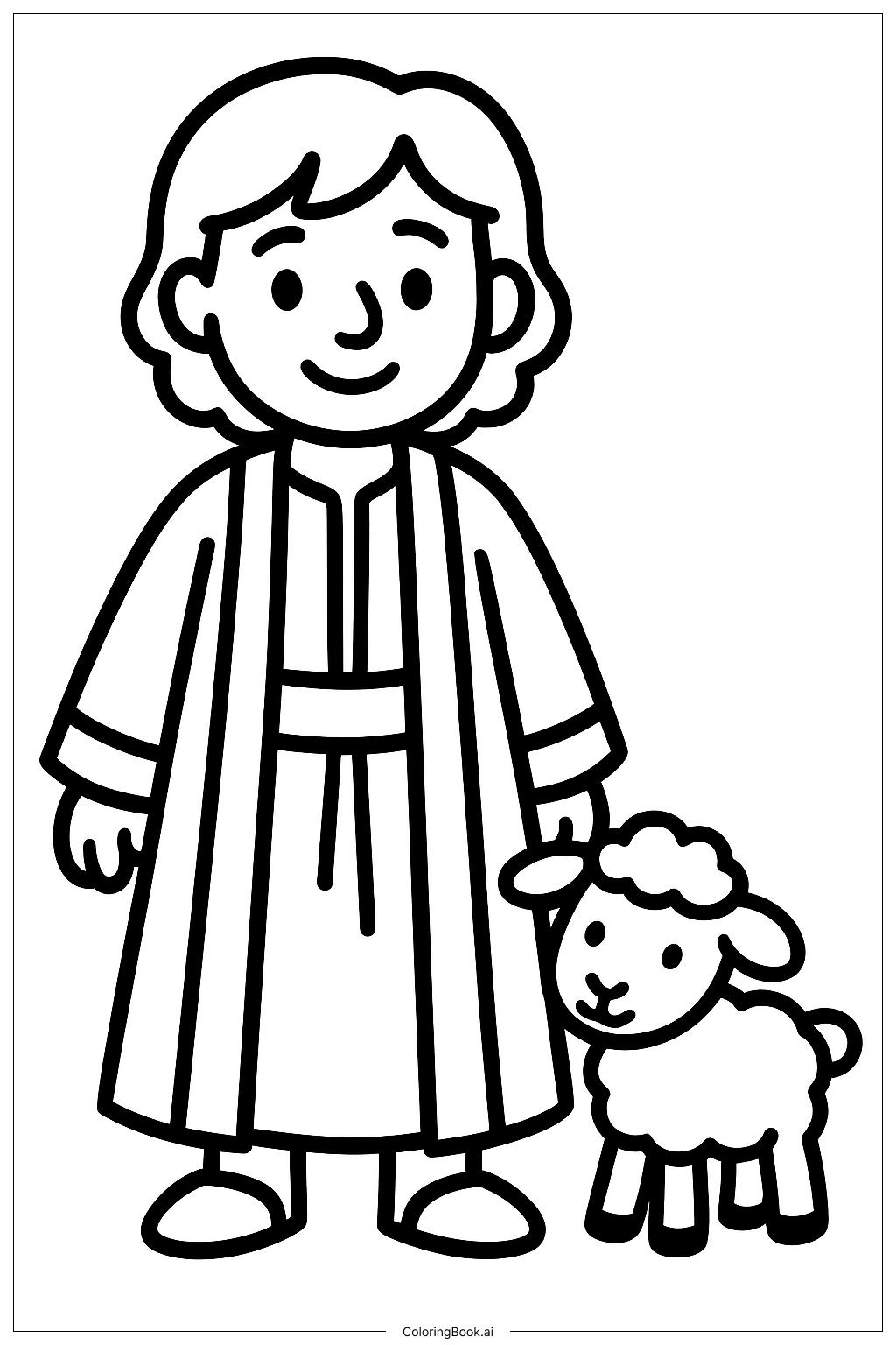 約瑟的彩衣與小羊羔著色頁