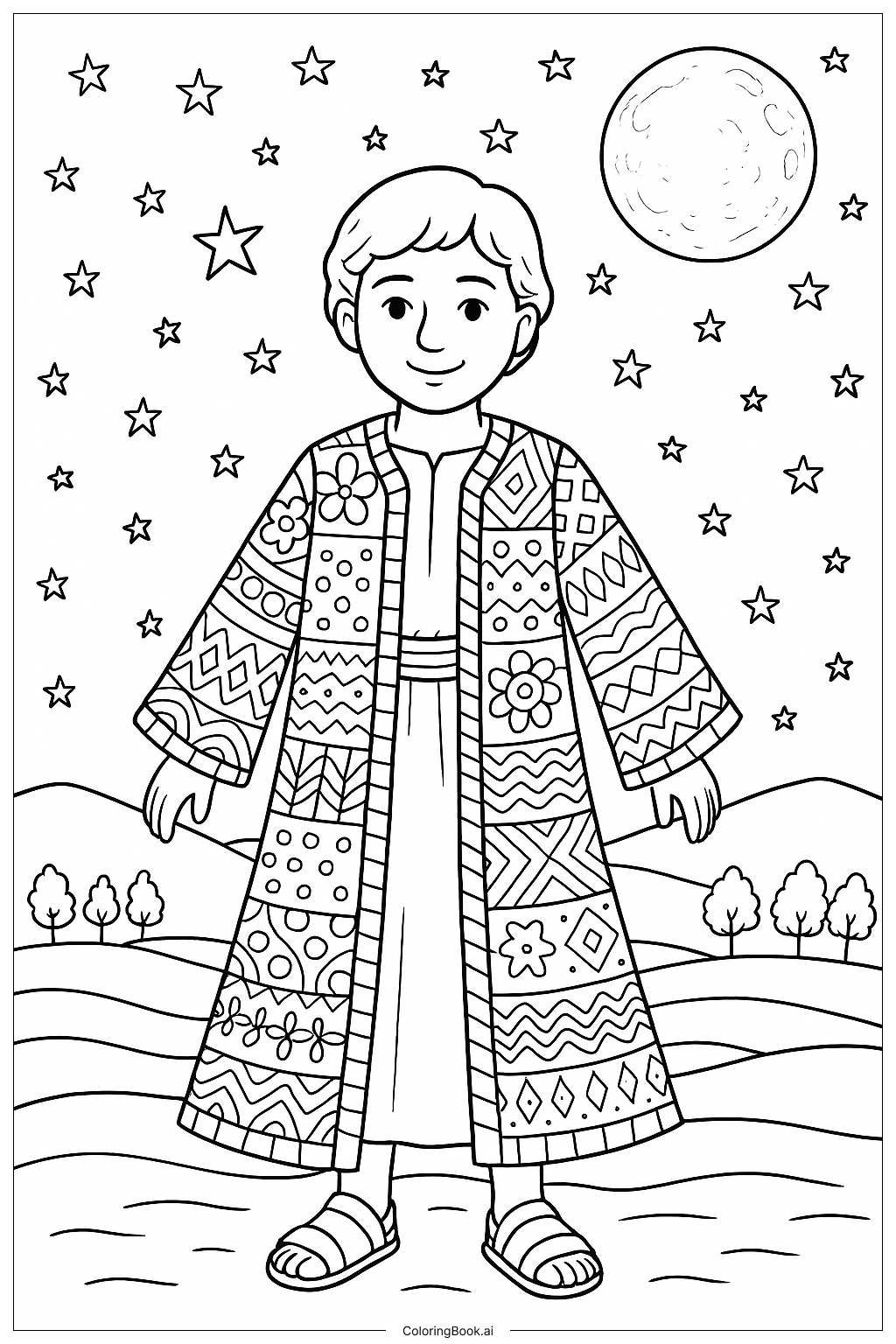  Joseph Coat Of Many Colors Night Sky Coloring Page 