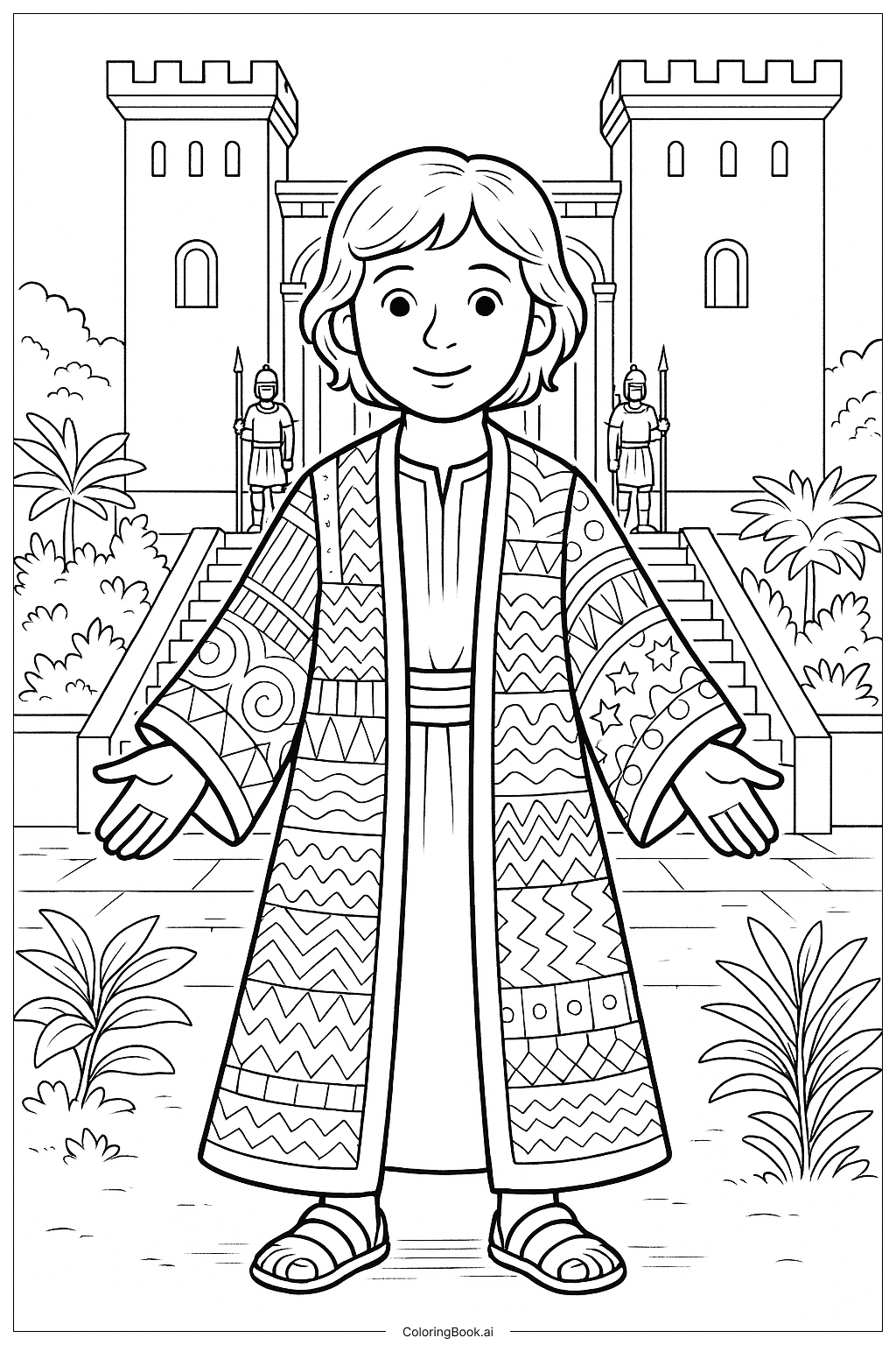  Joseph Coat Of Many Colors Palace View Coloring Page 