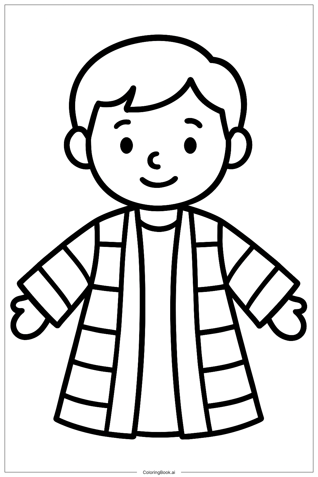  Joseph Coat Of Many Colors Simple Portrait Coloring Page 