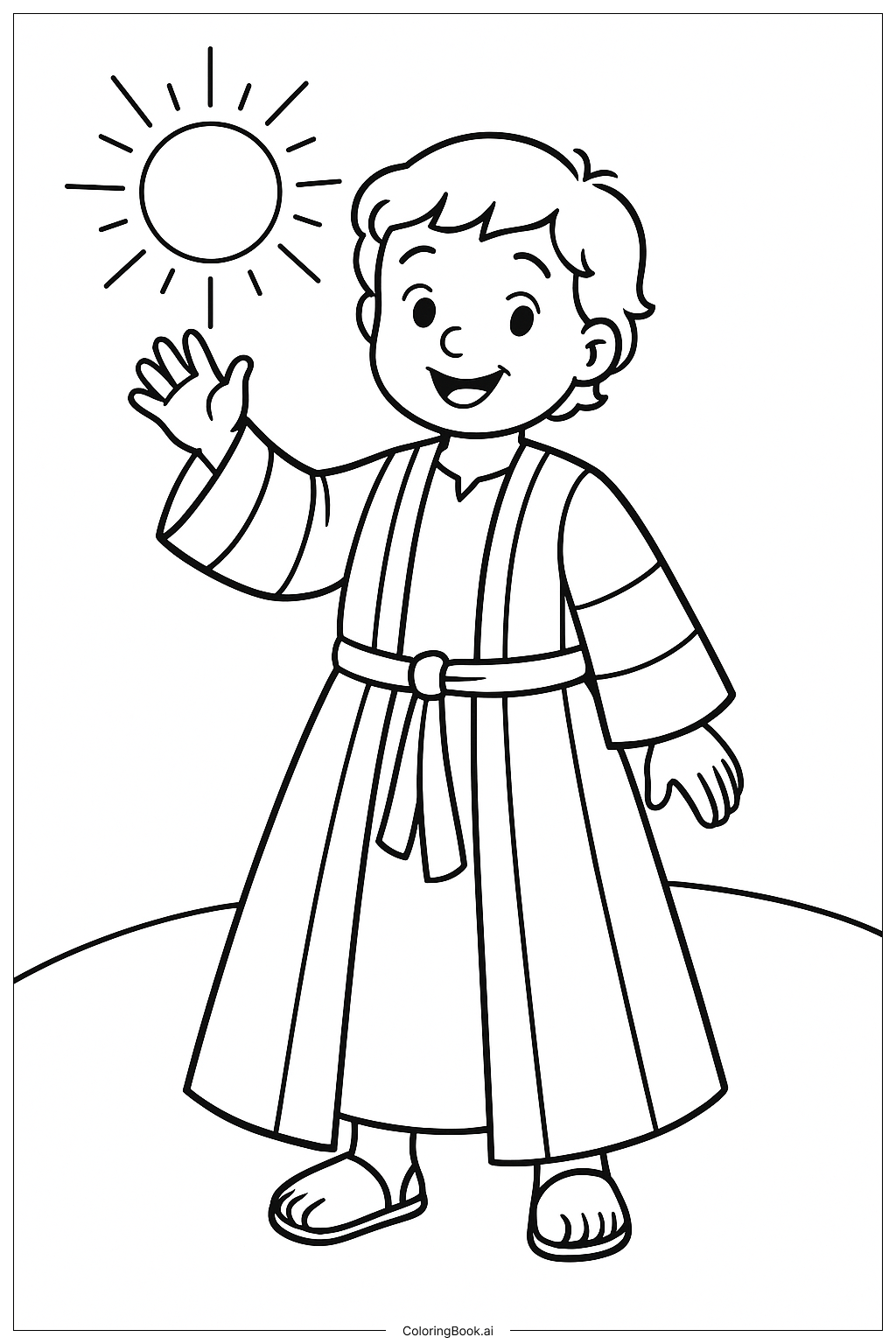  Joseph Coat Of Many Colors Waving Coloring Page 