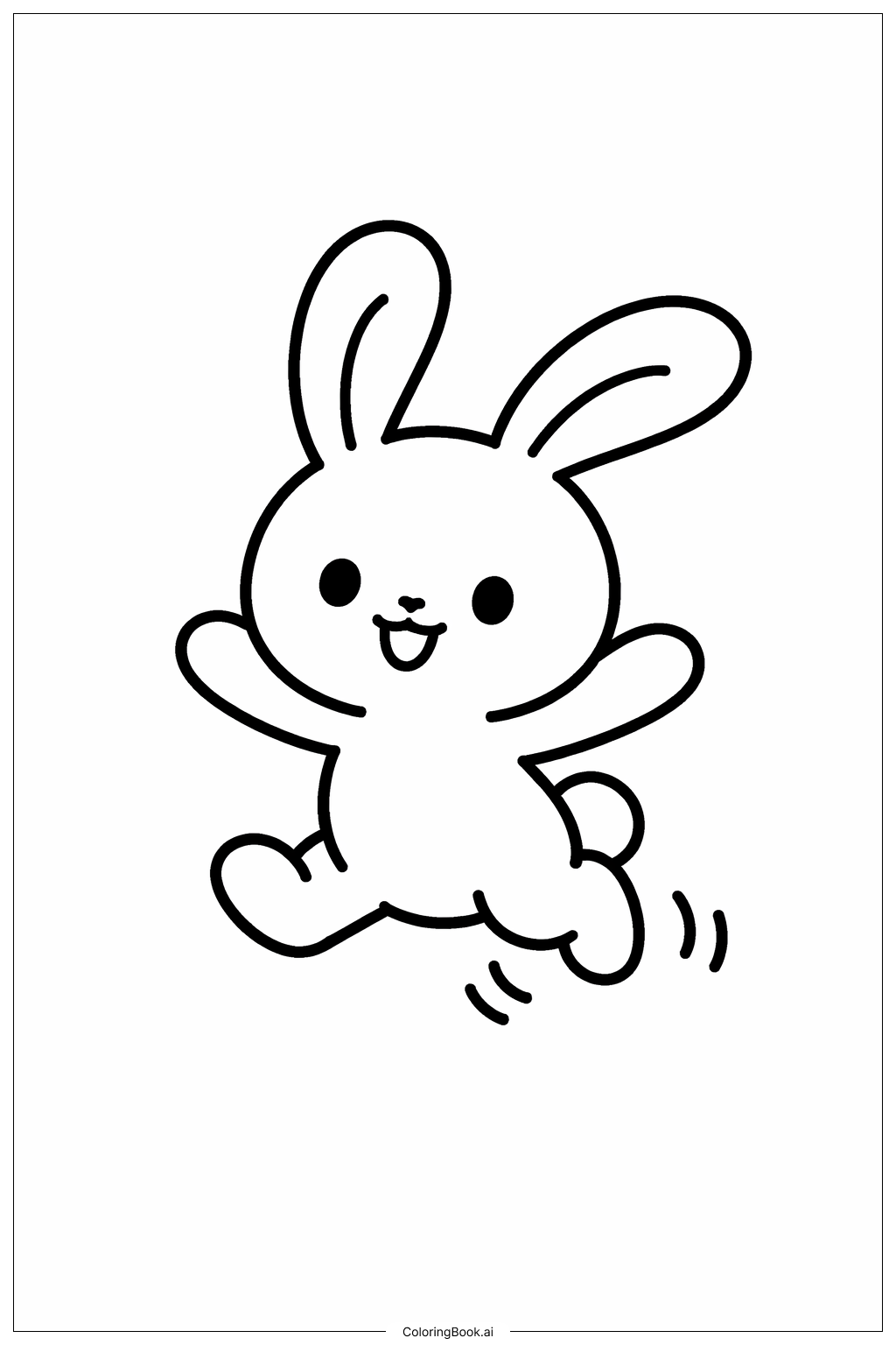  跳躍的兔子角色著色頁 