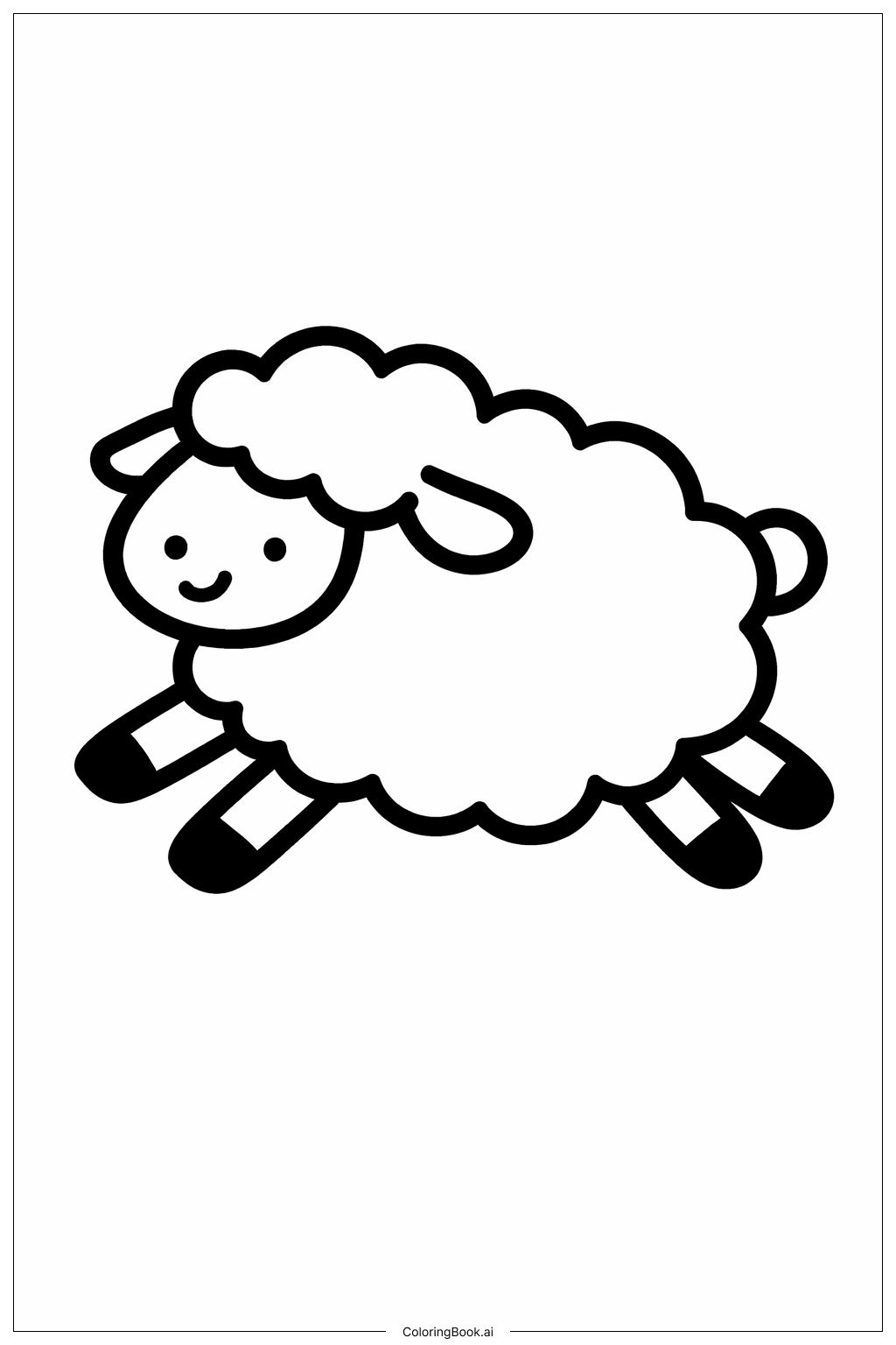  跳躍綿羊著色頁 