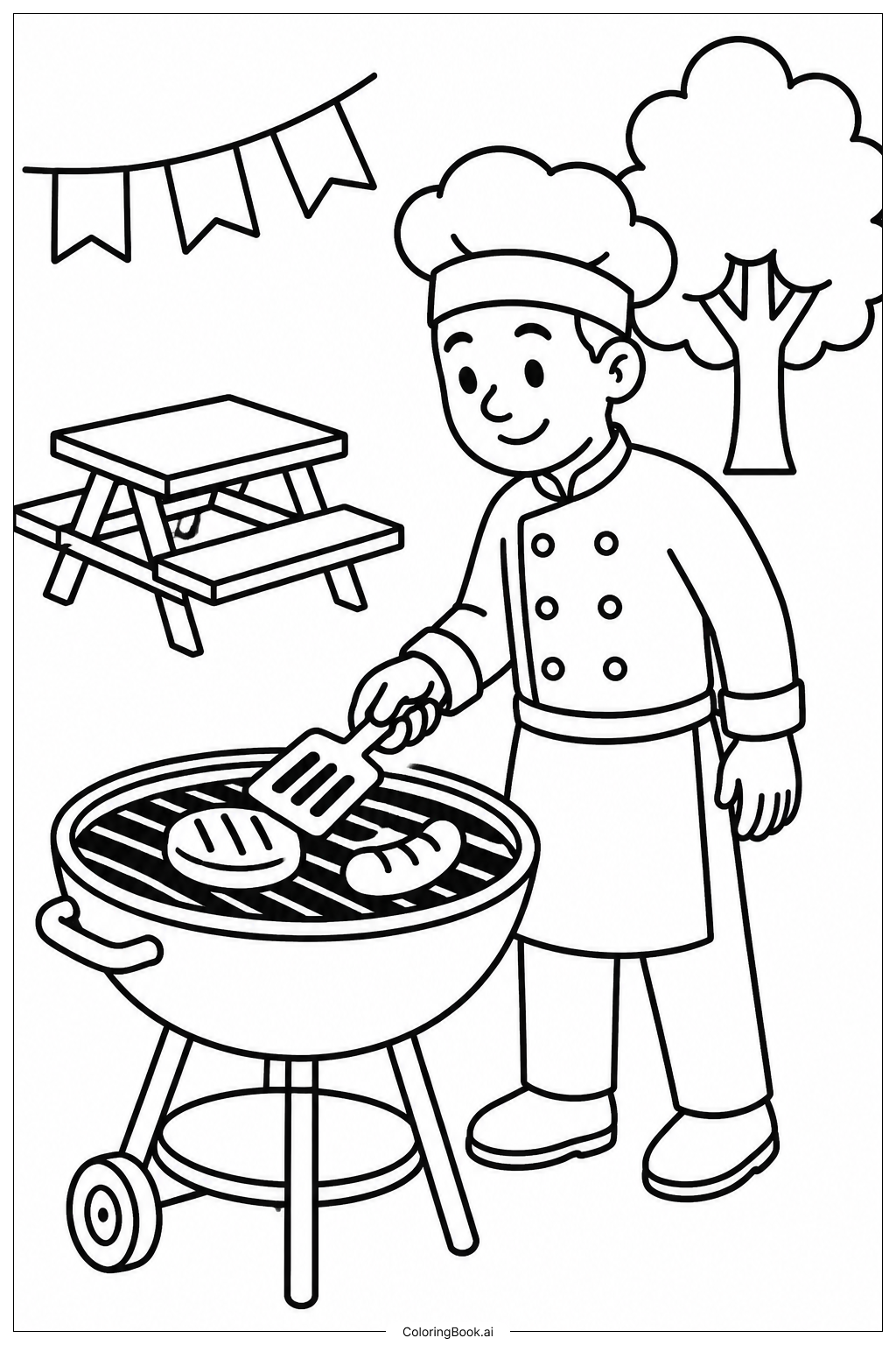 Trang tô màu Lò Nướng Barbecue Juneteenth