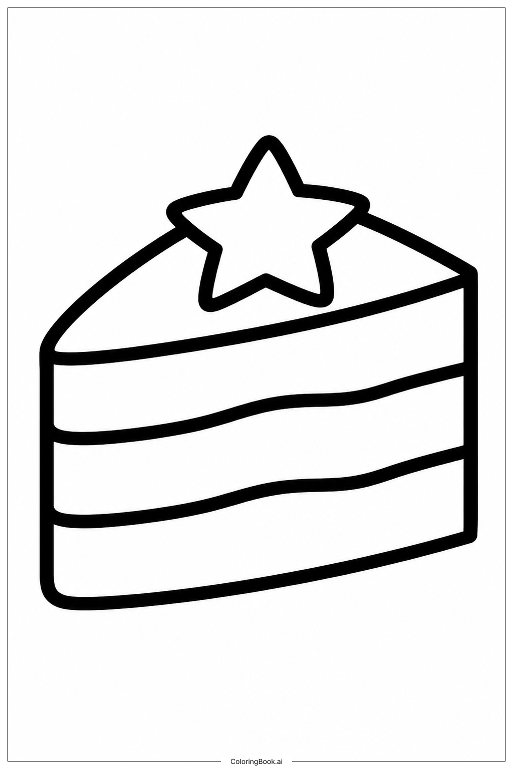 Page de coloriage Tranche de gâteau Juneteenth