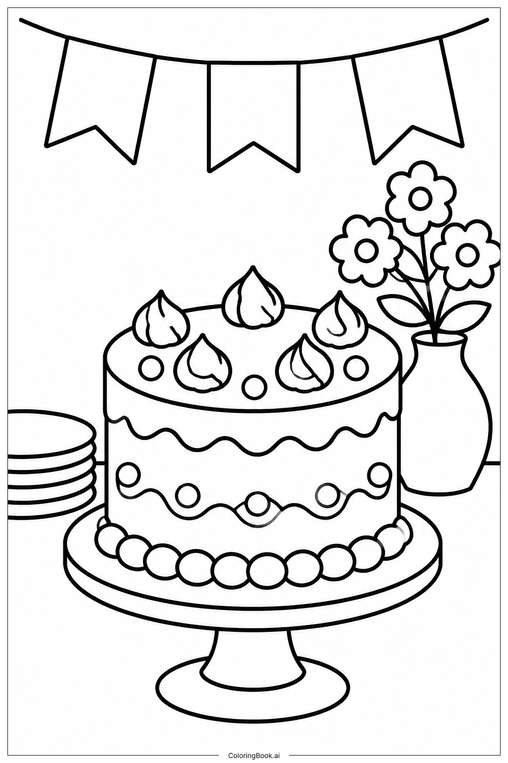 Juneteenth Cake Table Ausmalseite